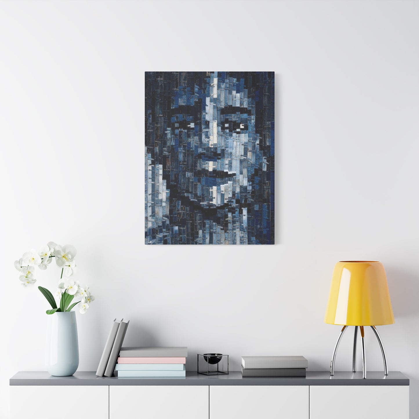 Denim Face Pattern Wall Art & Canvas Prints