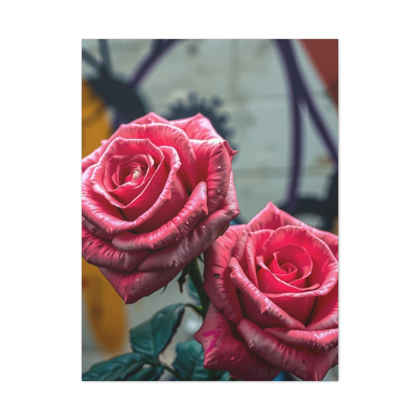 Floral Graffiti Elegance Wall Art & Canvas Print