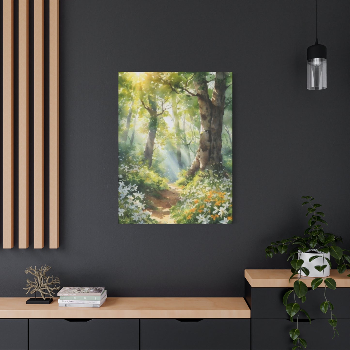 Forest Path Lit Wall Art & Canvas Prints