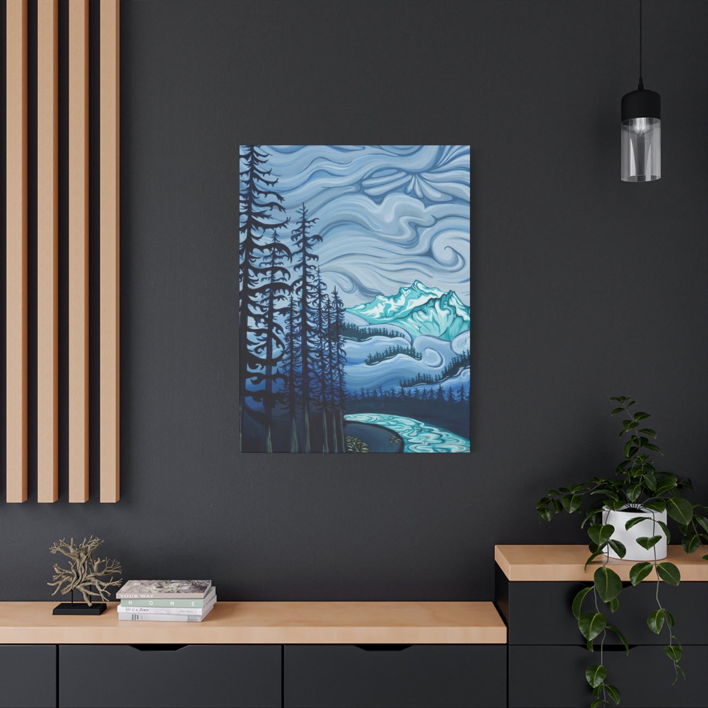 Forest Blue Swirly Sky Wall Art & Canvas Prints