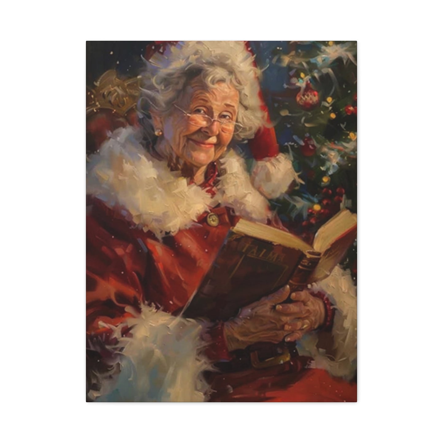 Grandma At Christmas Reading Book Wall Art & Canvas Prints