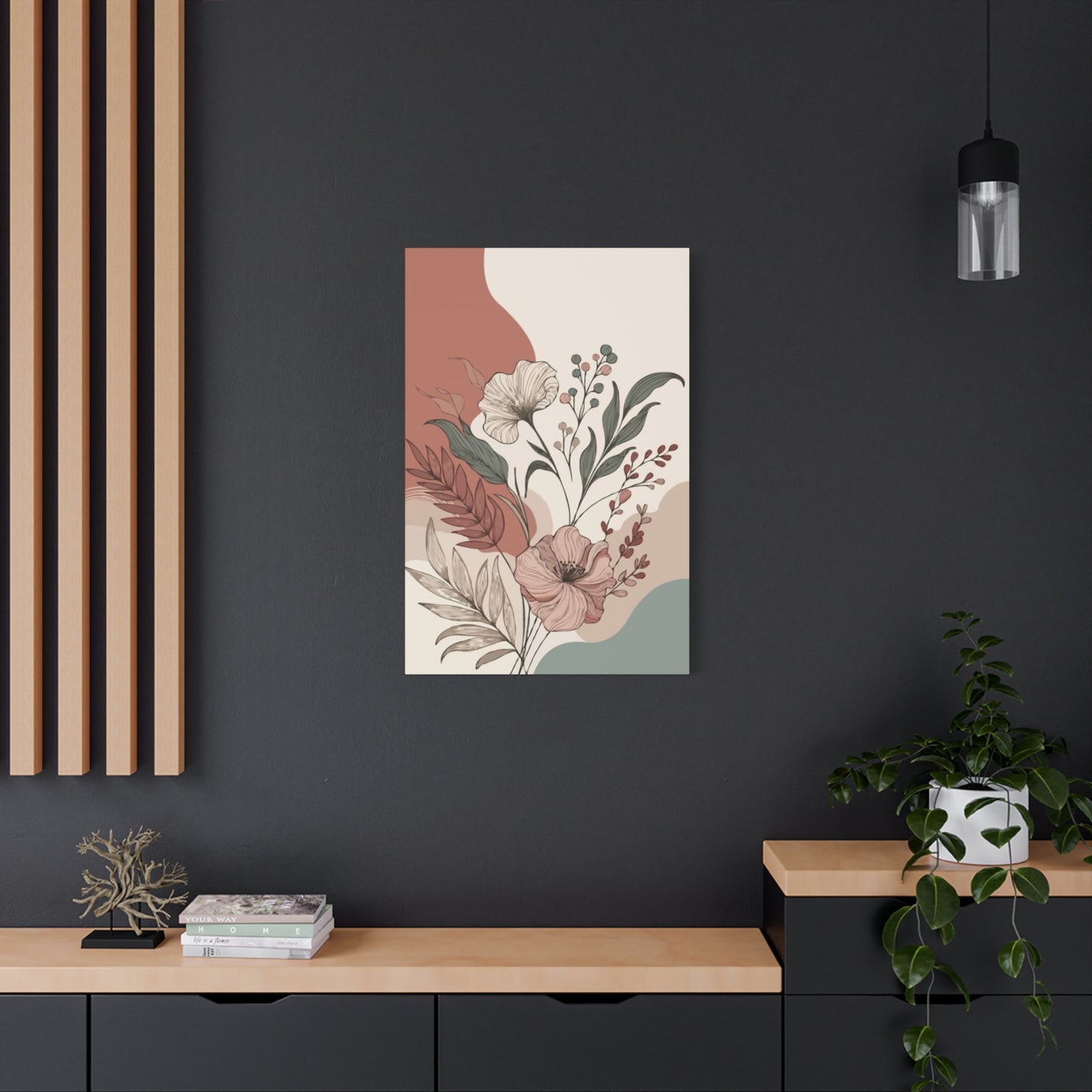 Aesthetic Flowers and Leaves Painting Wall Art & Canvas Prints