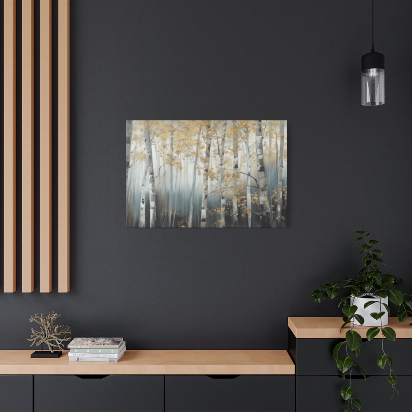 Close Birch Trees Painting Wall Art & Canvas Prints
