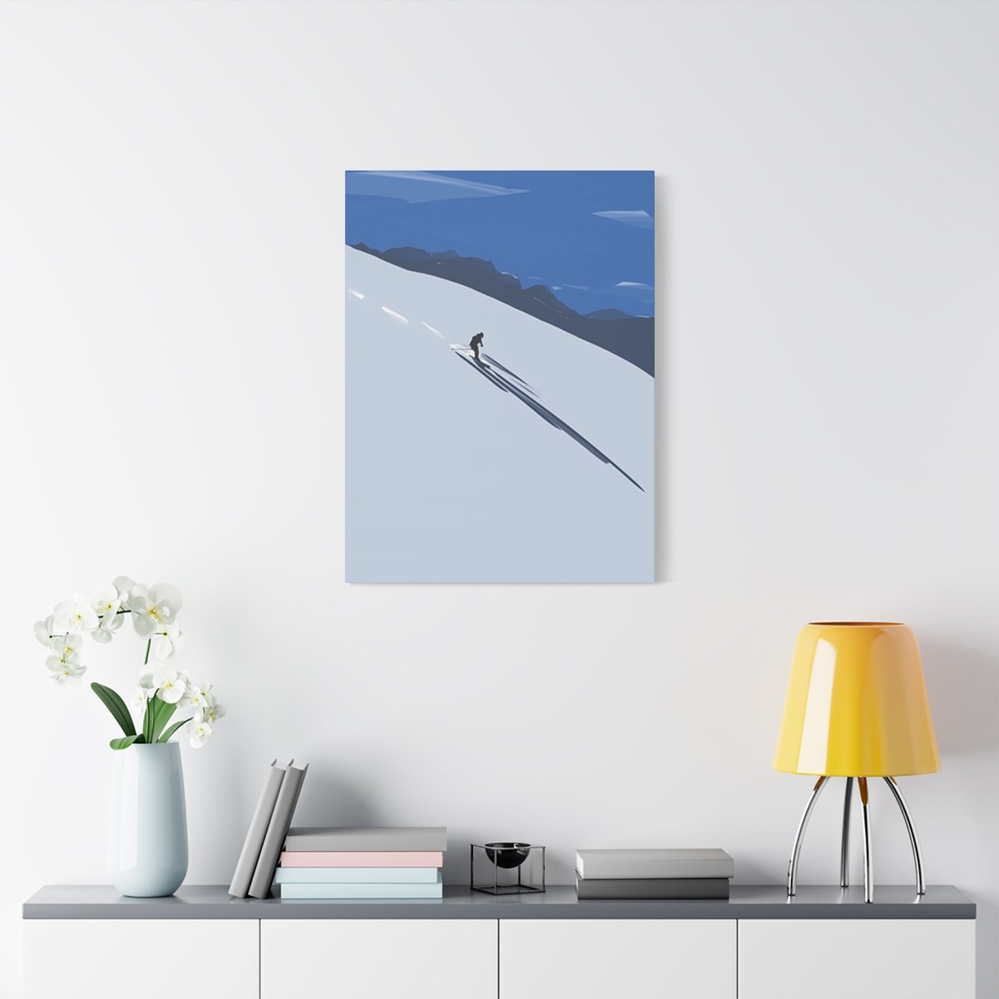 Skiing In Dense Snow Wall Art & Canvas Prints