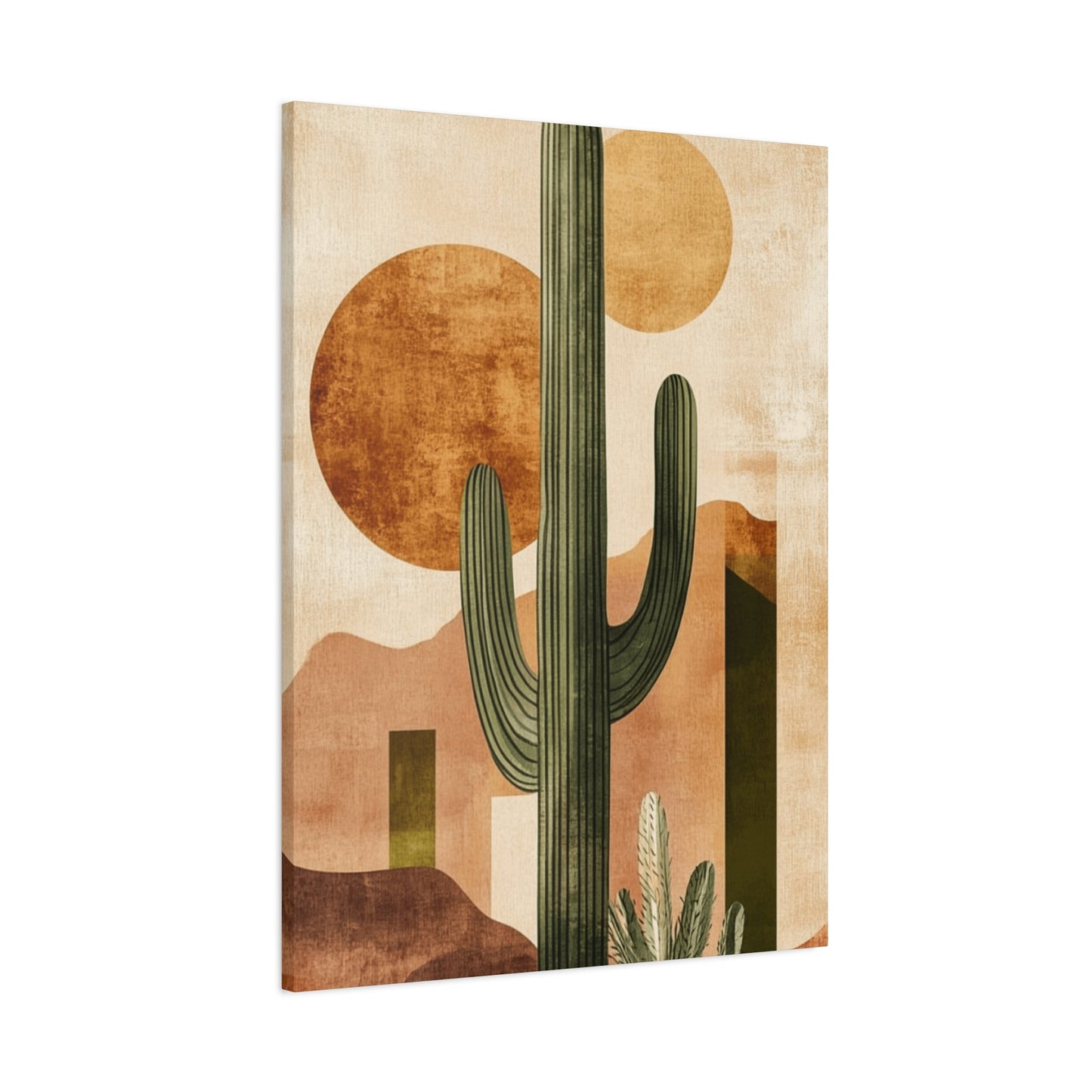 Brown Cactus Painting Wall Art & Canvas Prints