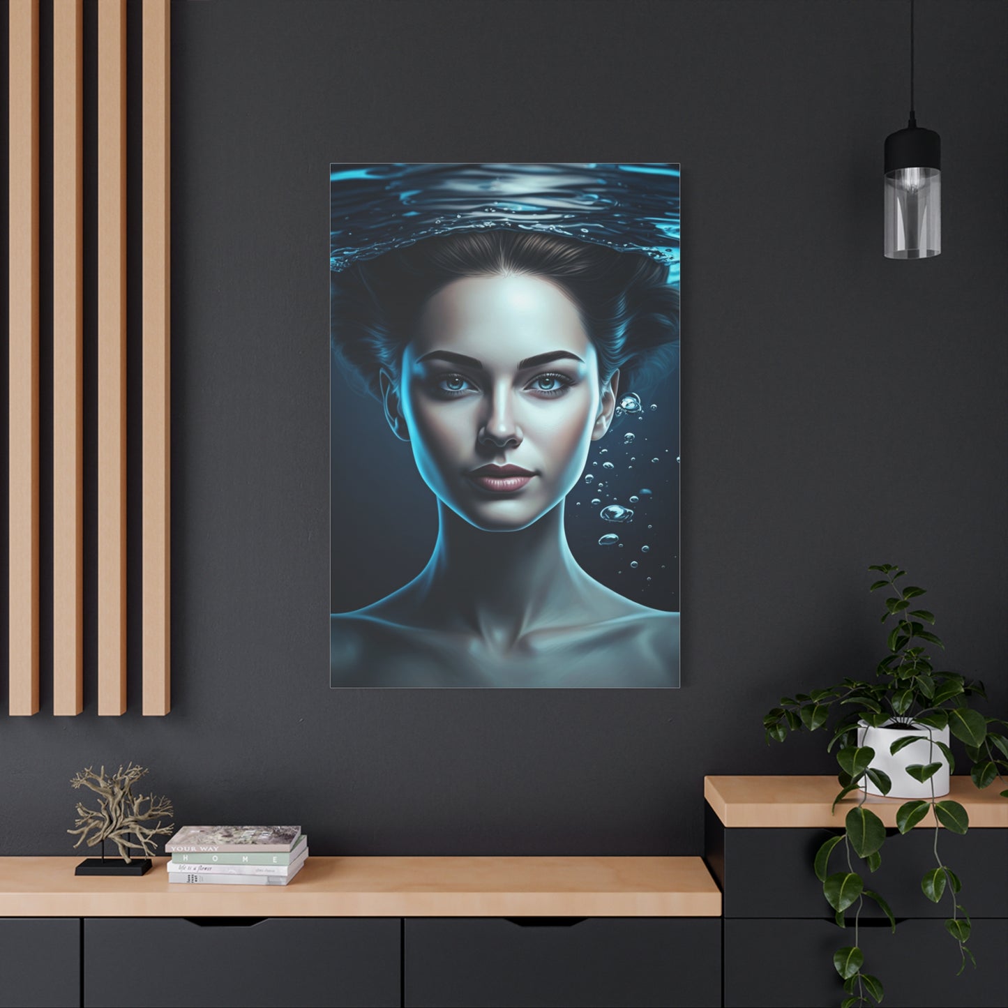 Underwater Woman Portrait with Floating Hair Wall Art & Canvas Prints