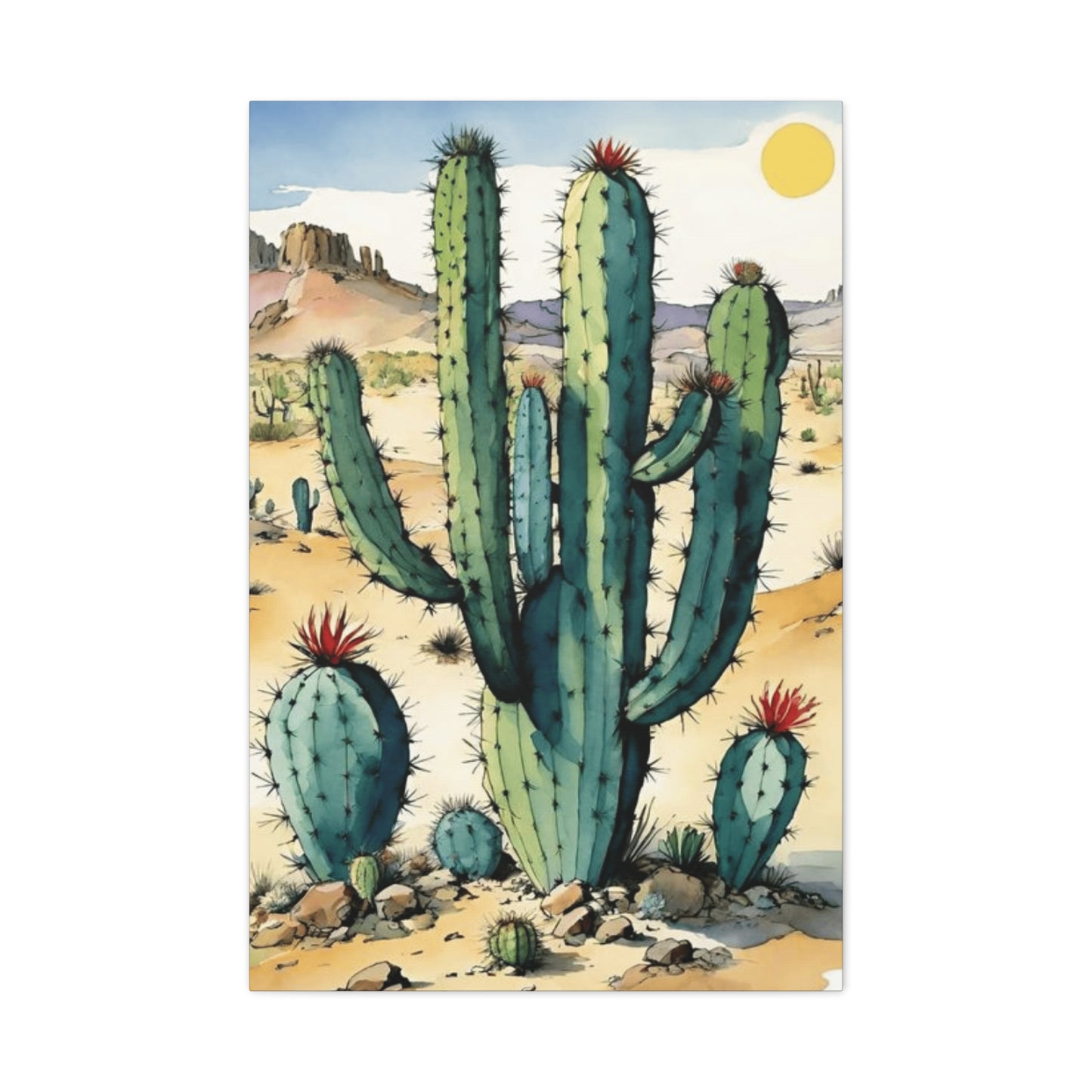 Large Cacti in Desert Wall Art & Canvas Prints