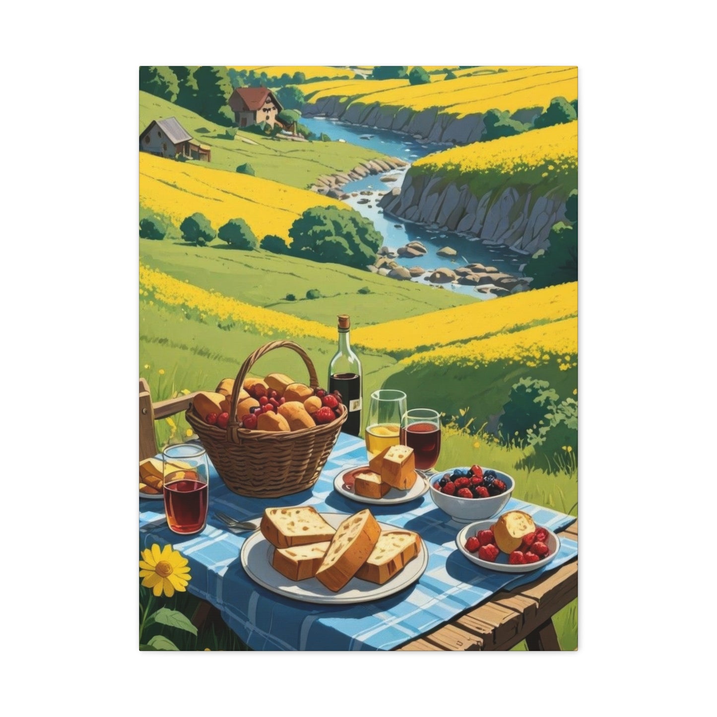 Lunch Sunny Countryside Wall Art & Canvas Prints