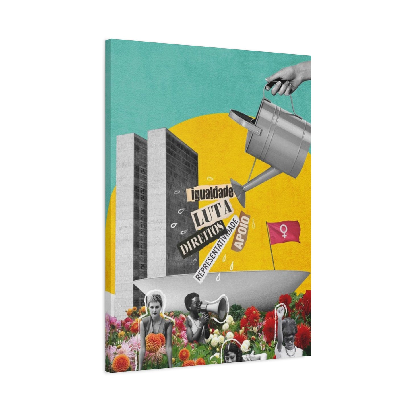 Building Painting Mixed Media Wall Art & Canvas Prints