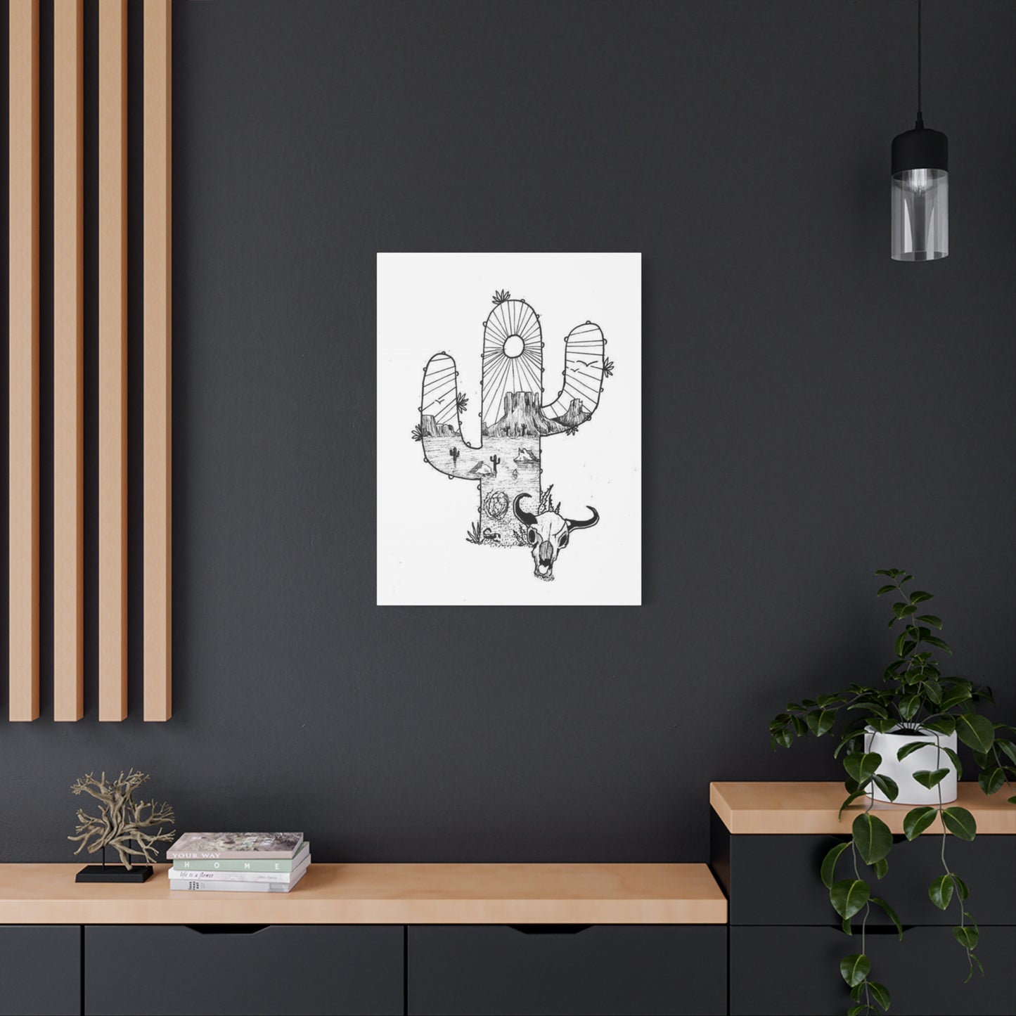 Texas In Cactus Drawing Wall Art & Canvas Prints
