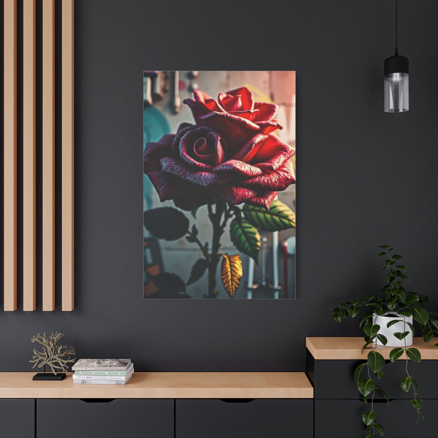 Regal Petals Street Canvas Wall Art & Canvas Print
