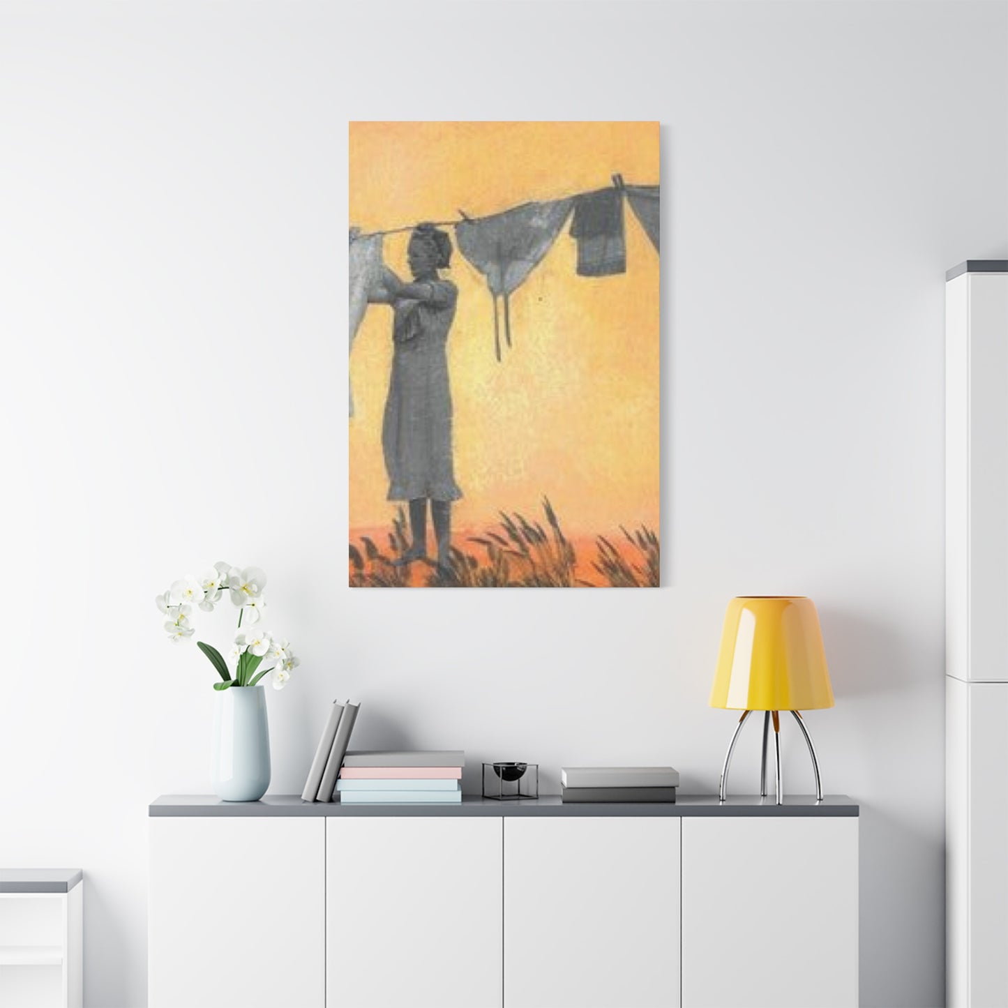 Women Drying Clothes Laundry Wall Art & Canvas Prints