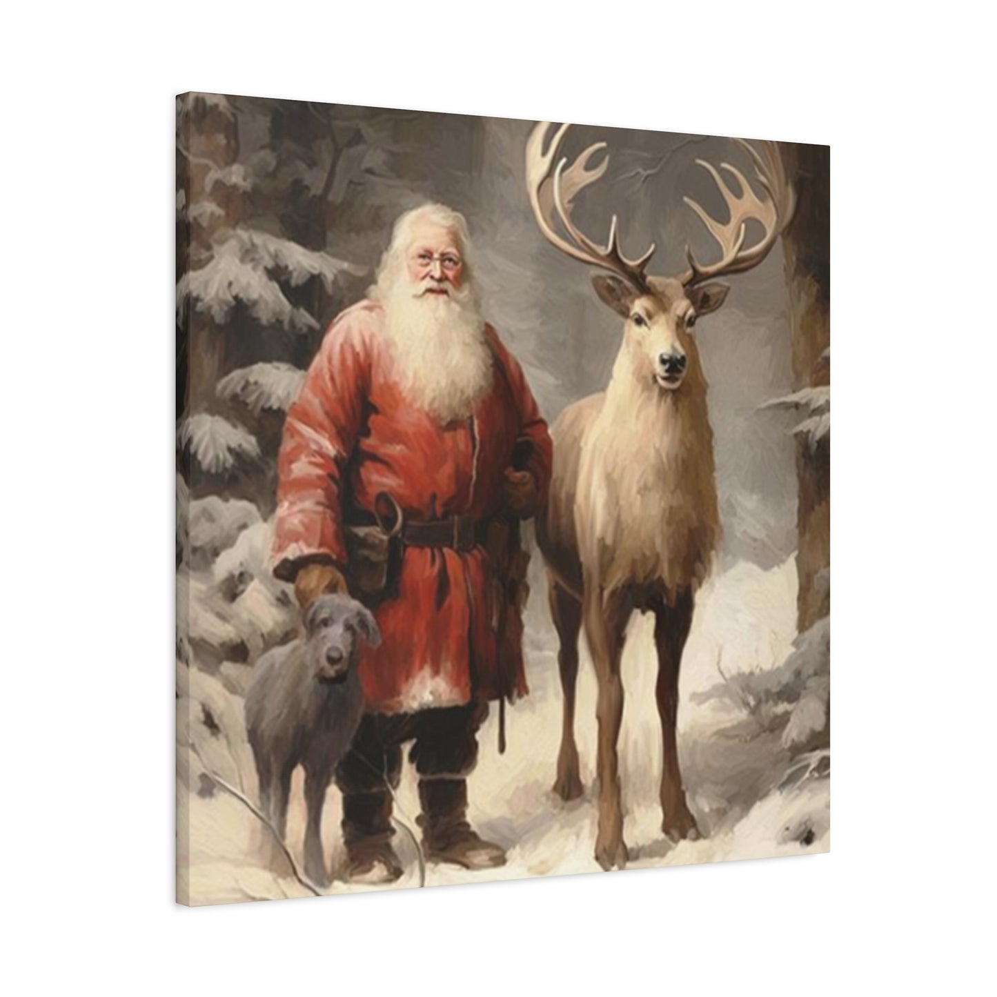 Santa And Reindeer Wall Art & Canvas Prints