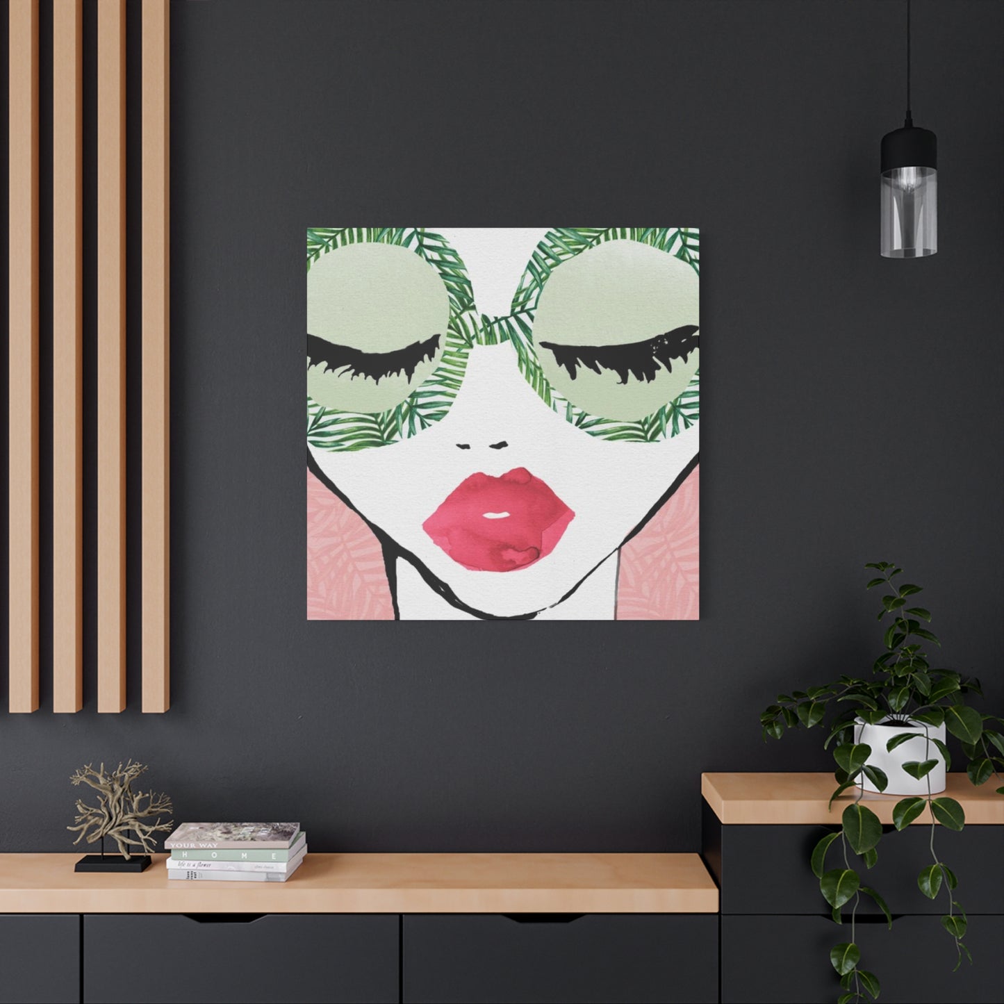 Pink Lips Model Painting Wall Art & Canvas Prints