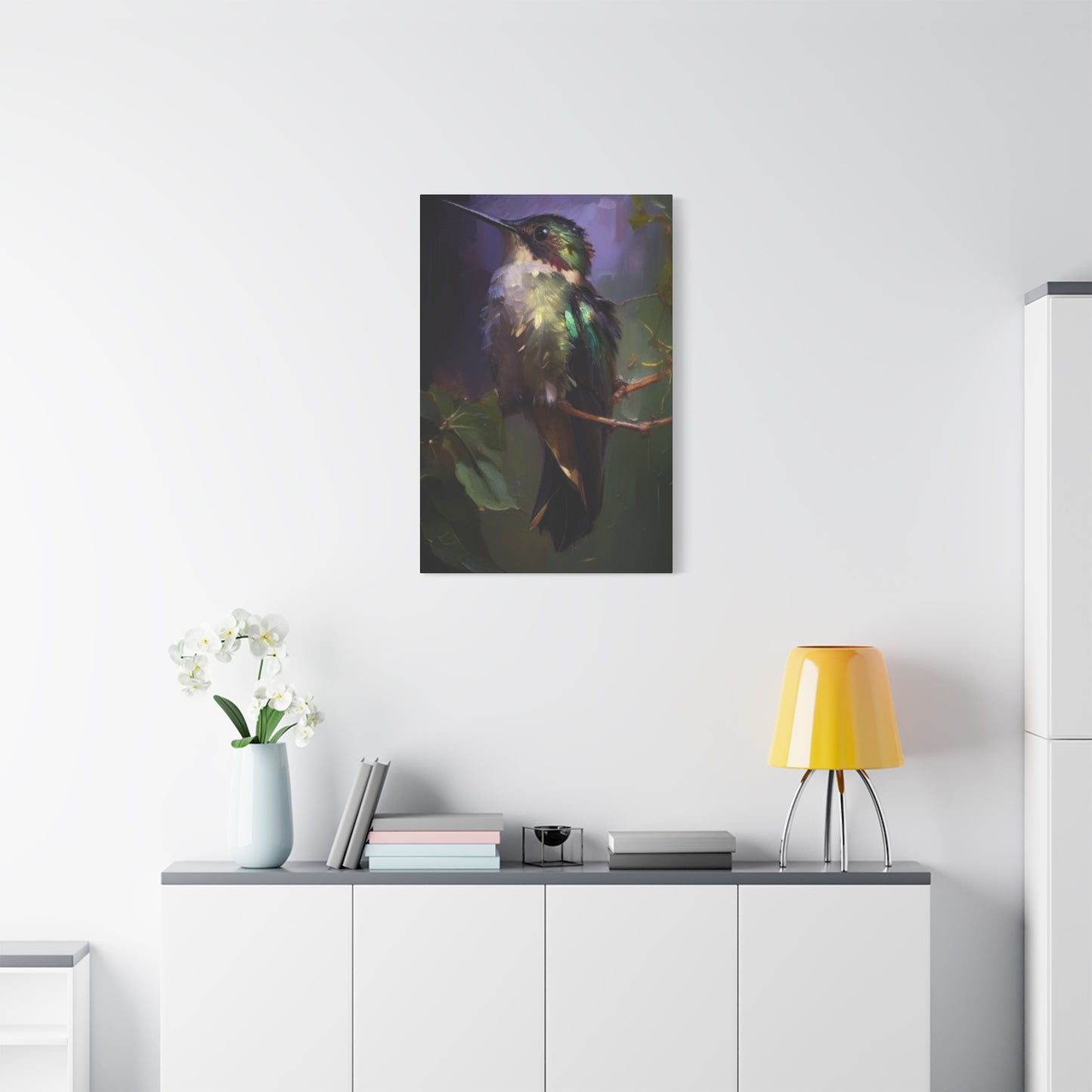 Humming Bird Closeup Painting Wall Art & Canvas Prints