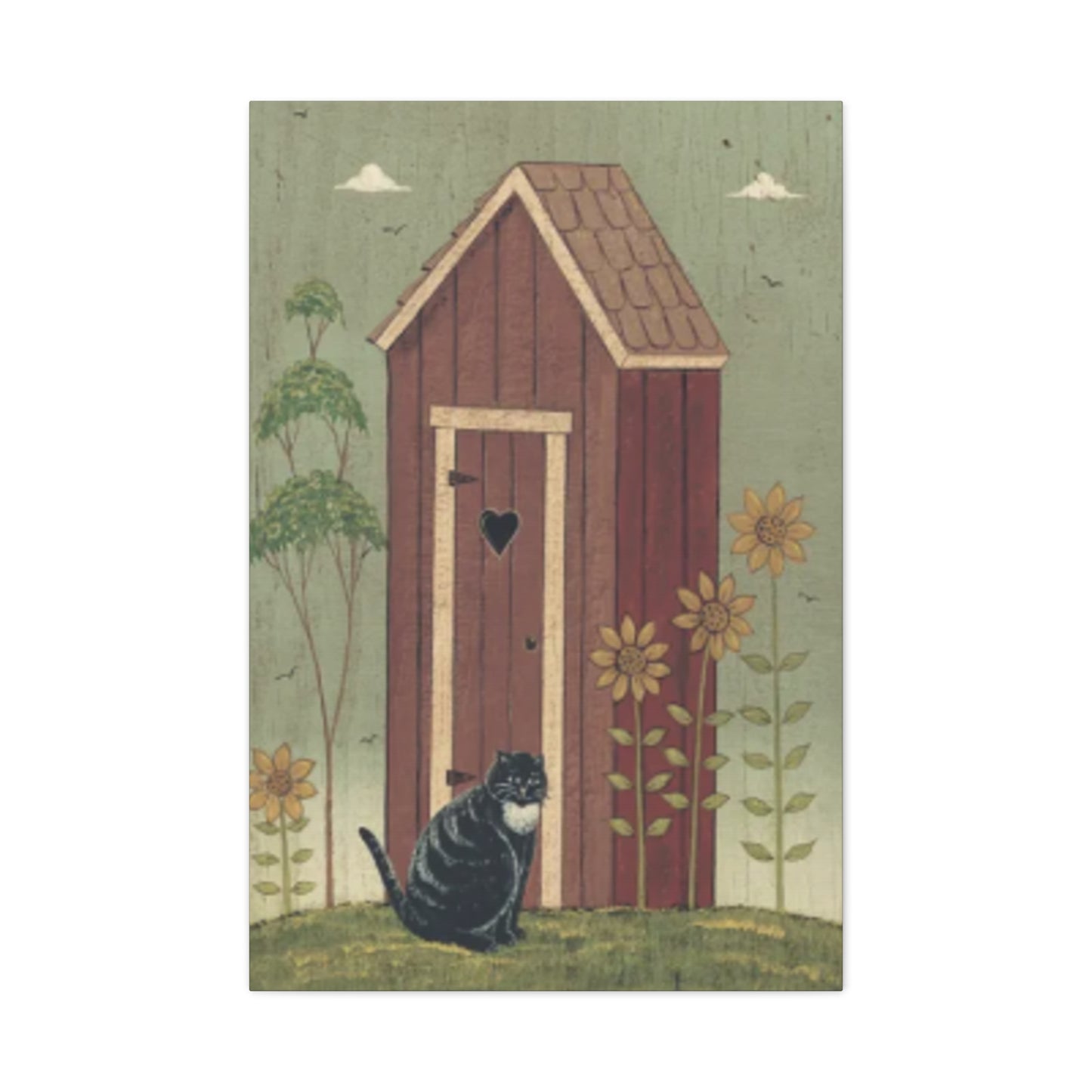 Cat With Cat House Kimble Warren Wall Art & Canvas Prints