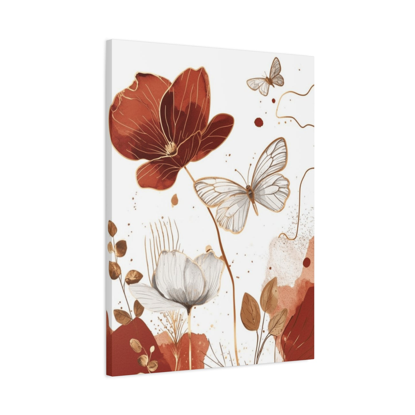 Flowe and Butterfly Painting Wall Art & Canvas Prints