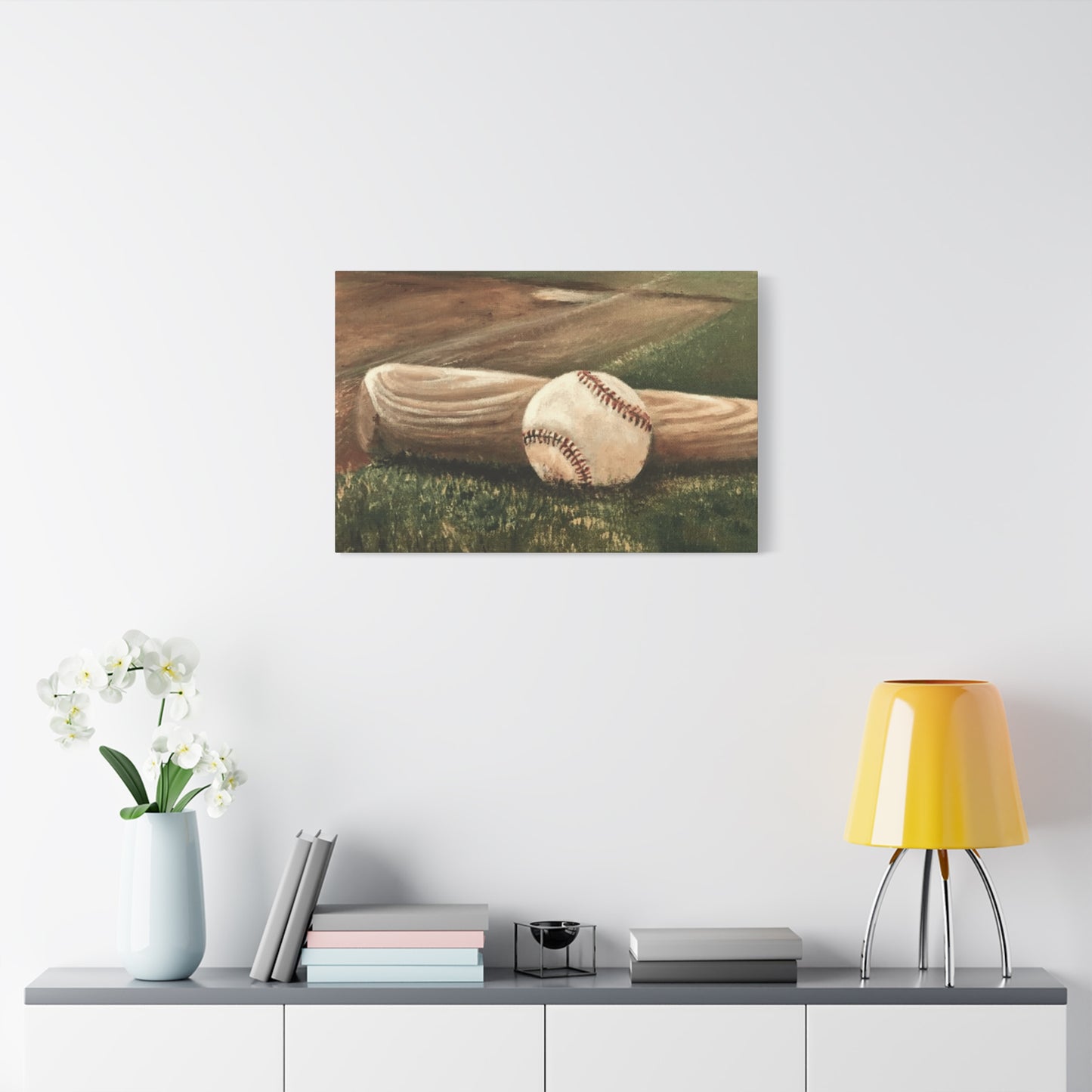 Baseball Bat and Ball Flag Wall Art & Canvas Prints