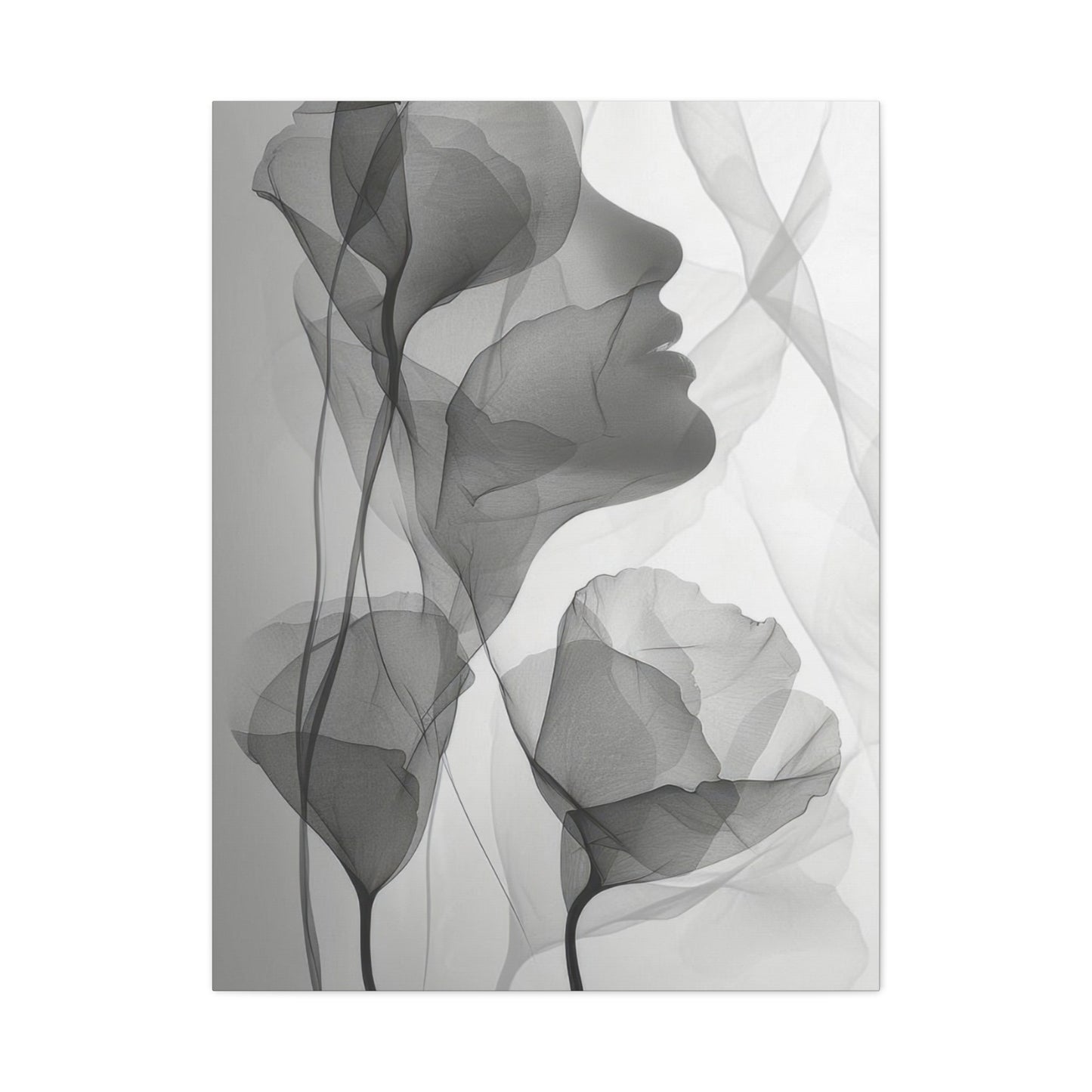 Flowers Light Grey Wall Art & Canvas Prints