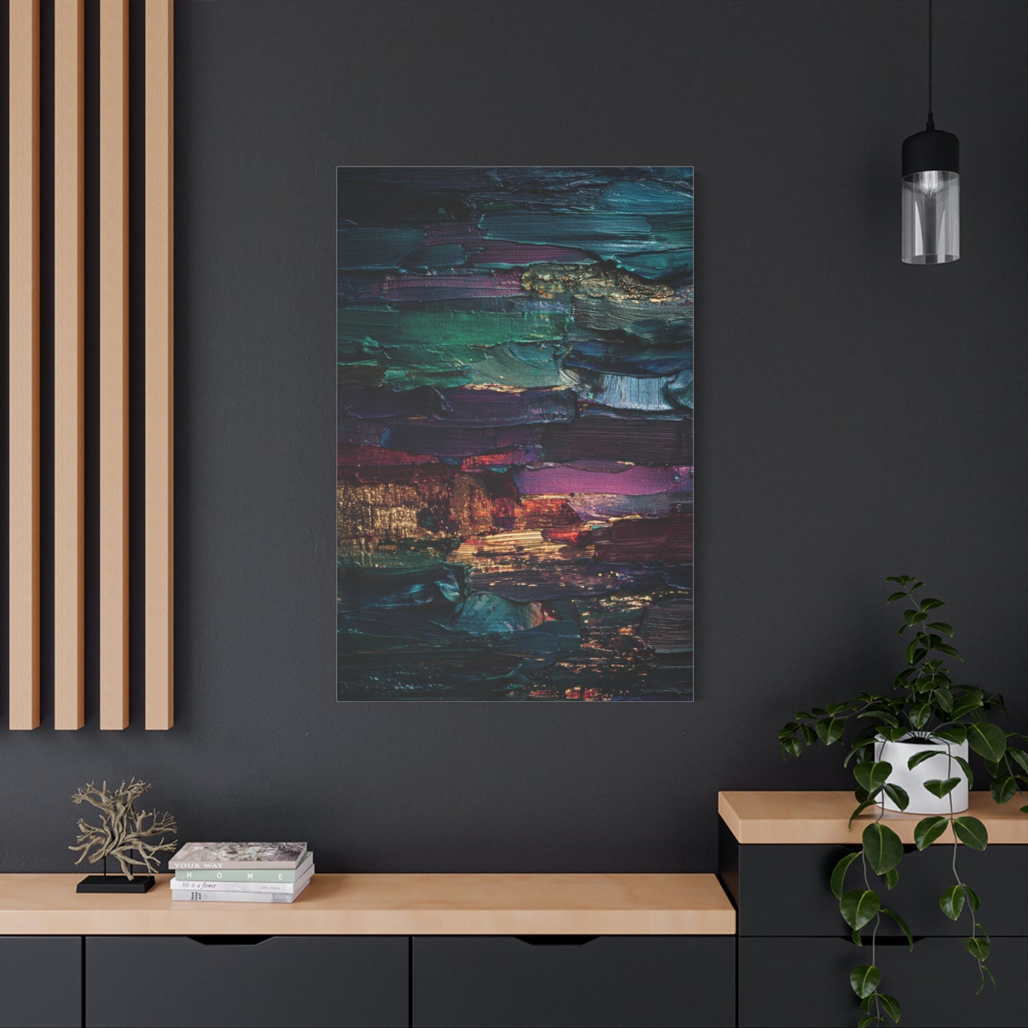 Jewel Tone Textured Abstract Gallery Painting Wall Art & Canvas Print