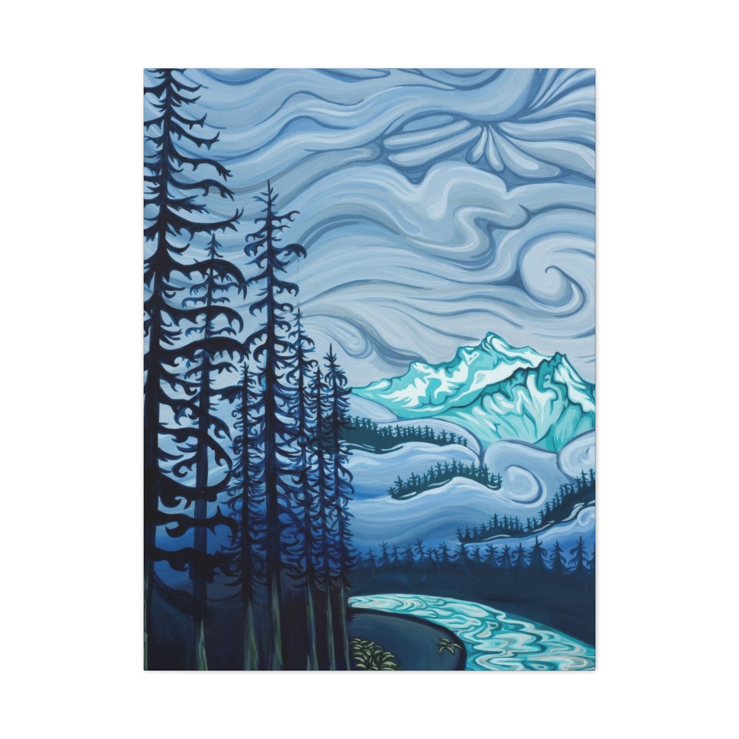 Forest Blue Swirly Sky Wall Art & Canvas Prints