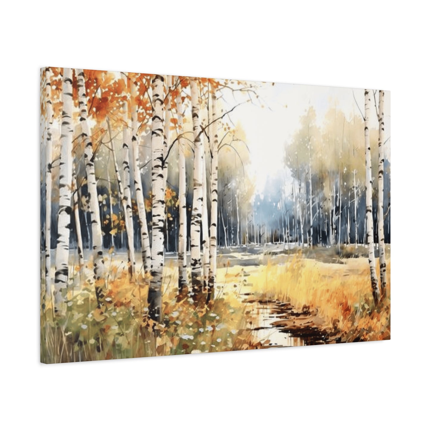 Birch Trees Scenery Painting Wall Art & Canvas Prints