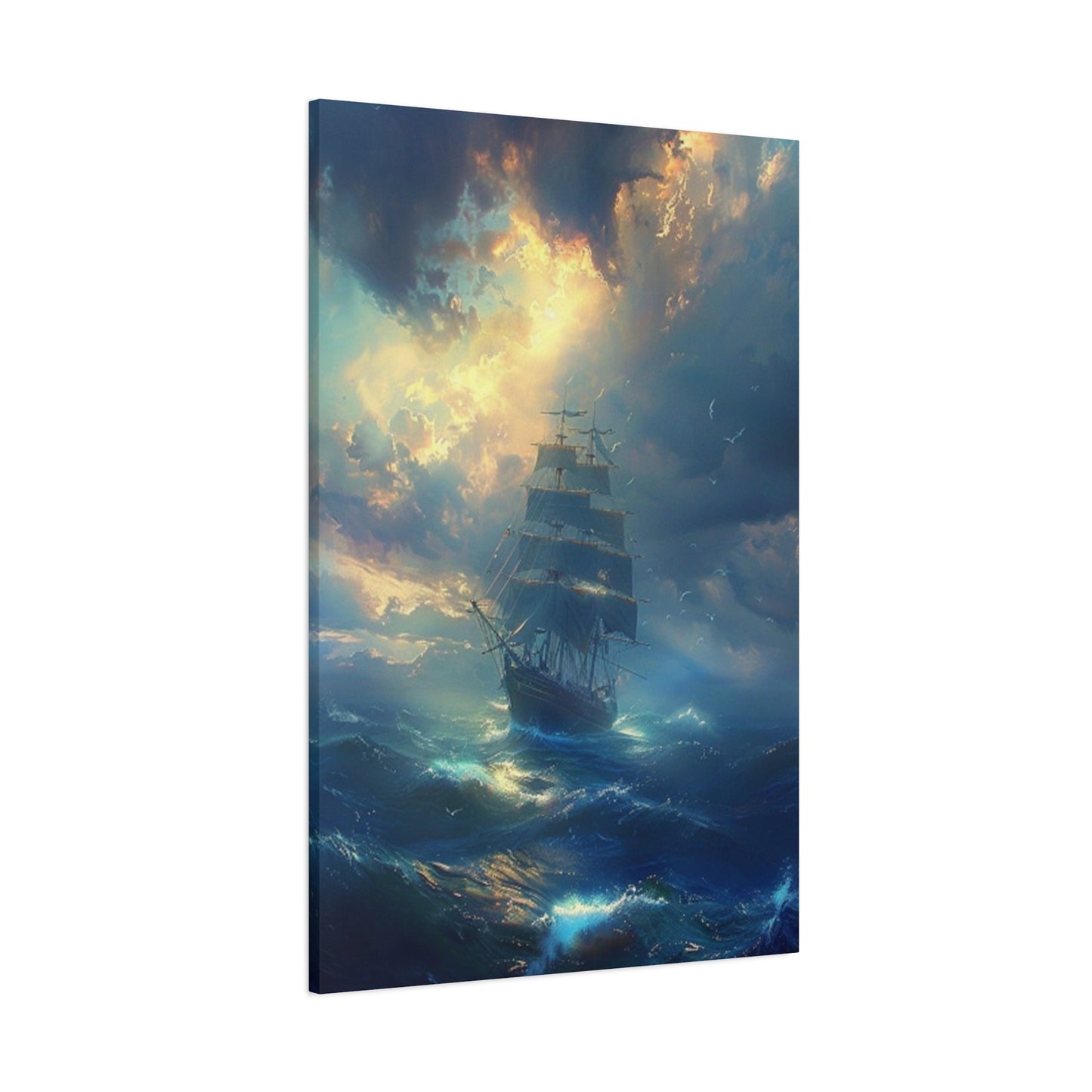 Ship Sailing On Large Waves Wall Art & Canvas Prints