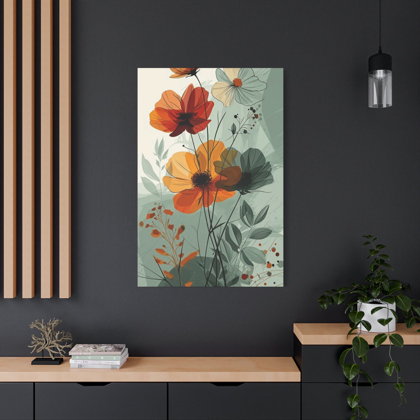 Green Floral Painting Wall Art & Canvas Prints