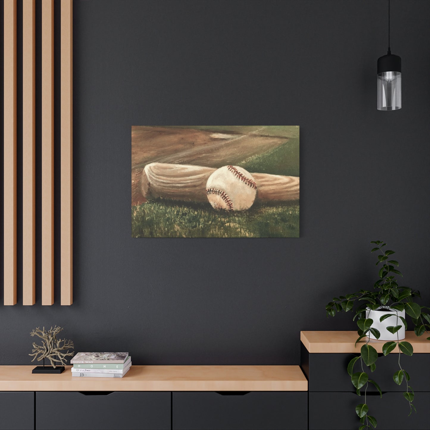Baseball Bat and Ball Flag Wall Art & Canvas Prints