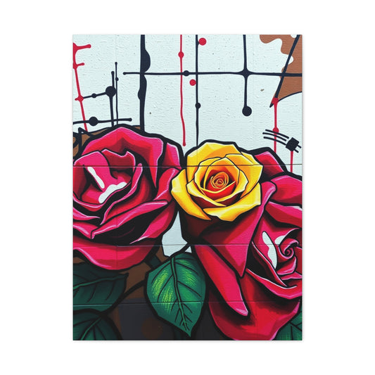 Graffiti Rose Splendor Wall Art & Canvas Print
