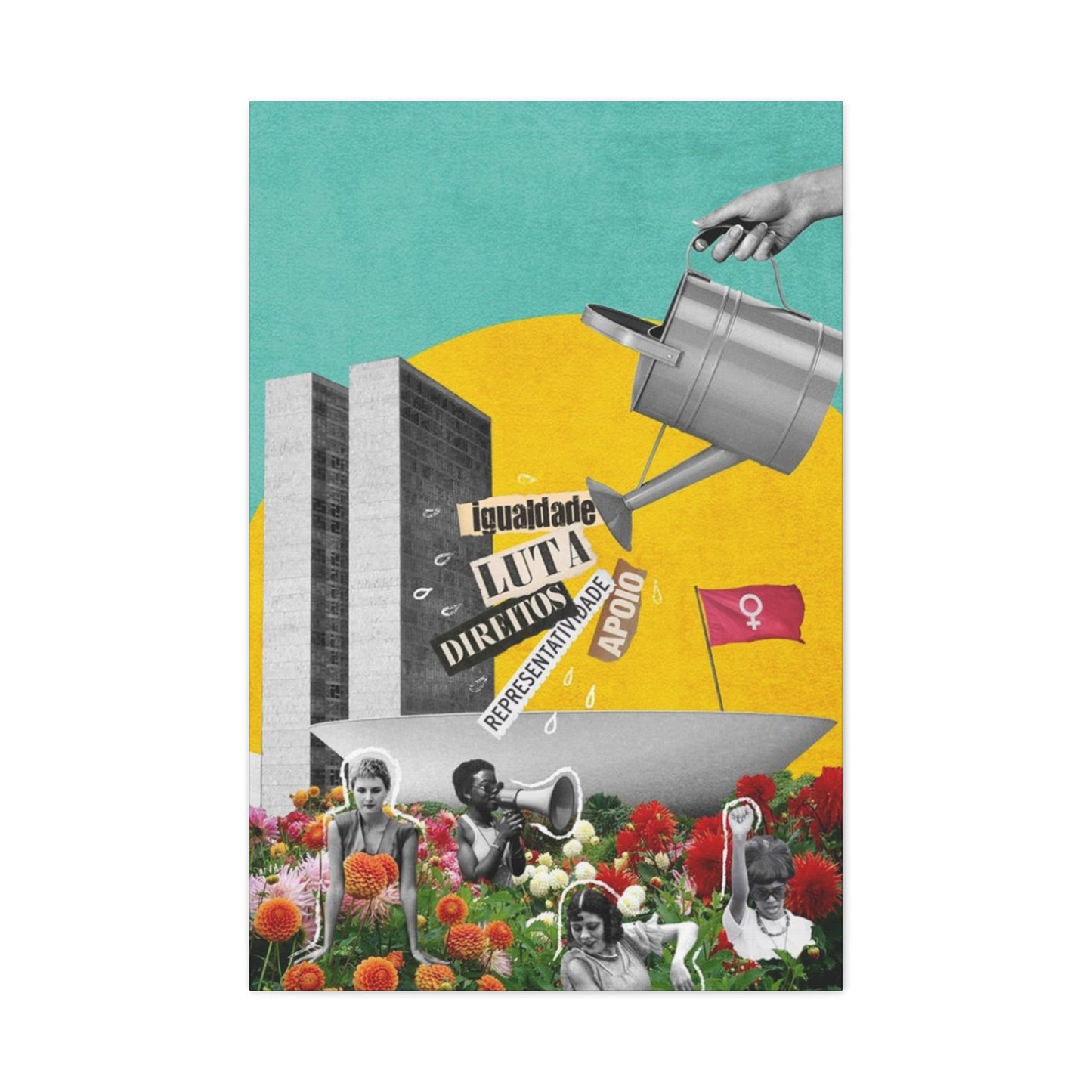 Building Painting Mixed Media Wall Art & Canvas Prints