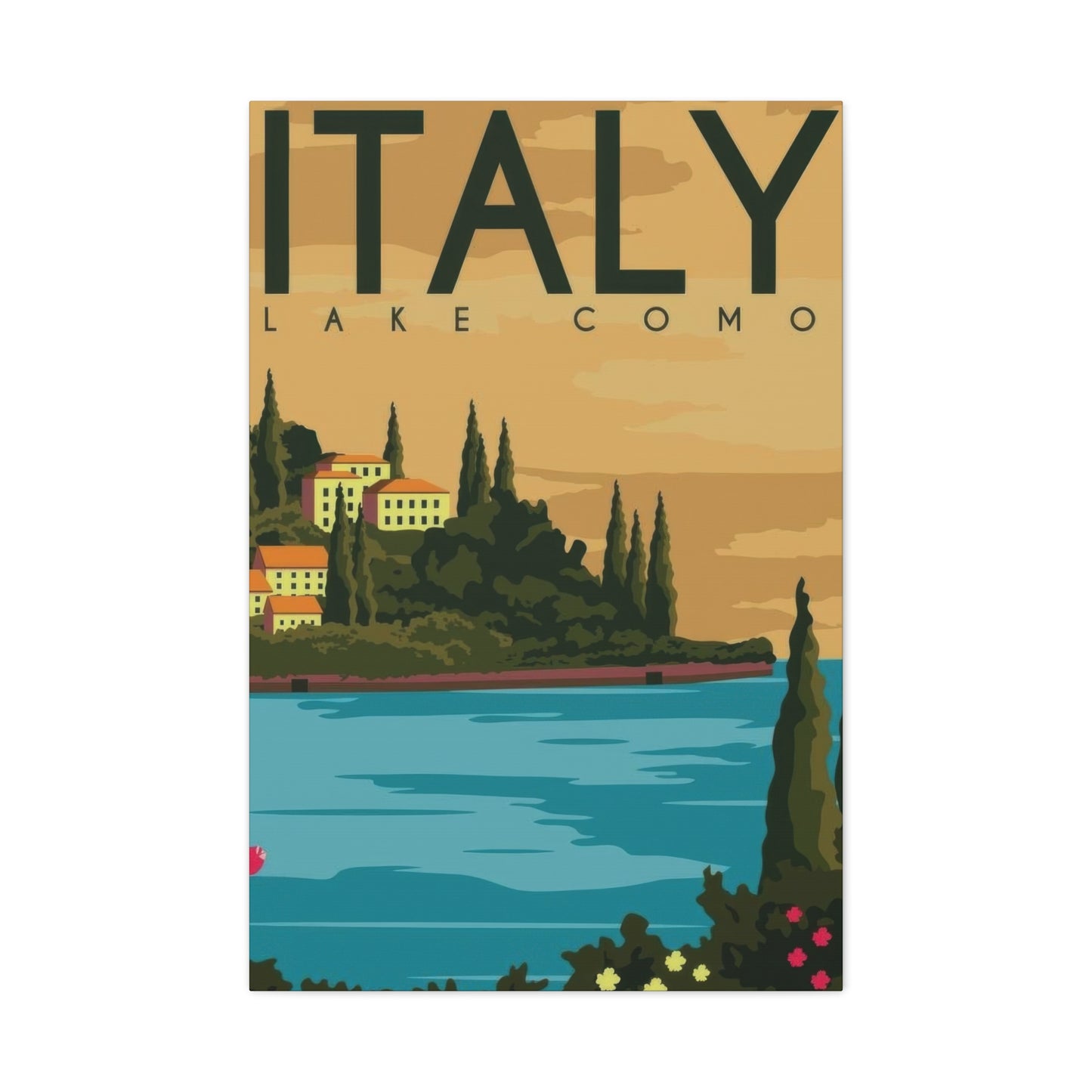 Lake Como Italy Yellow Wall Art & Canvas Prints