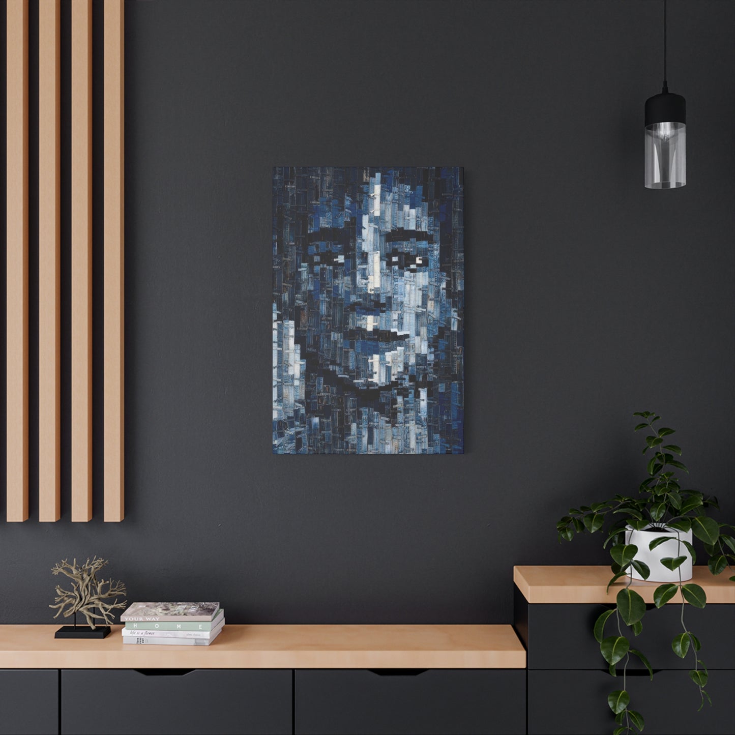 Denim Face Pattern Wall Art & Canvas Prints