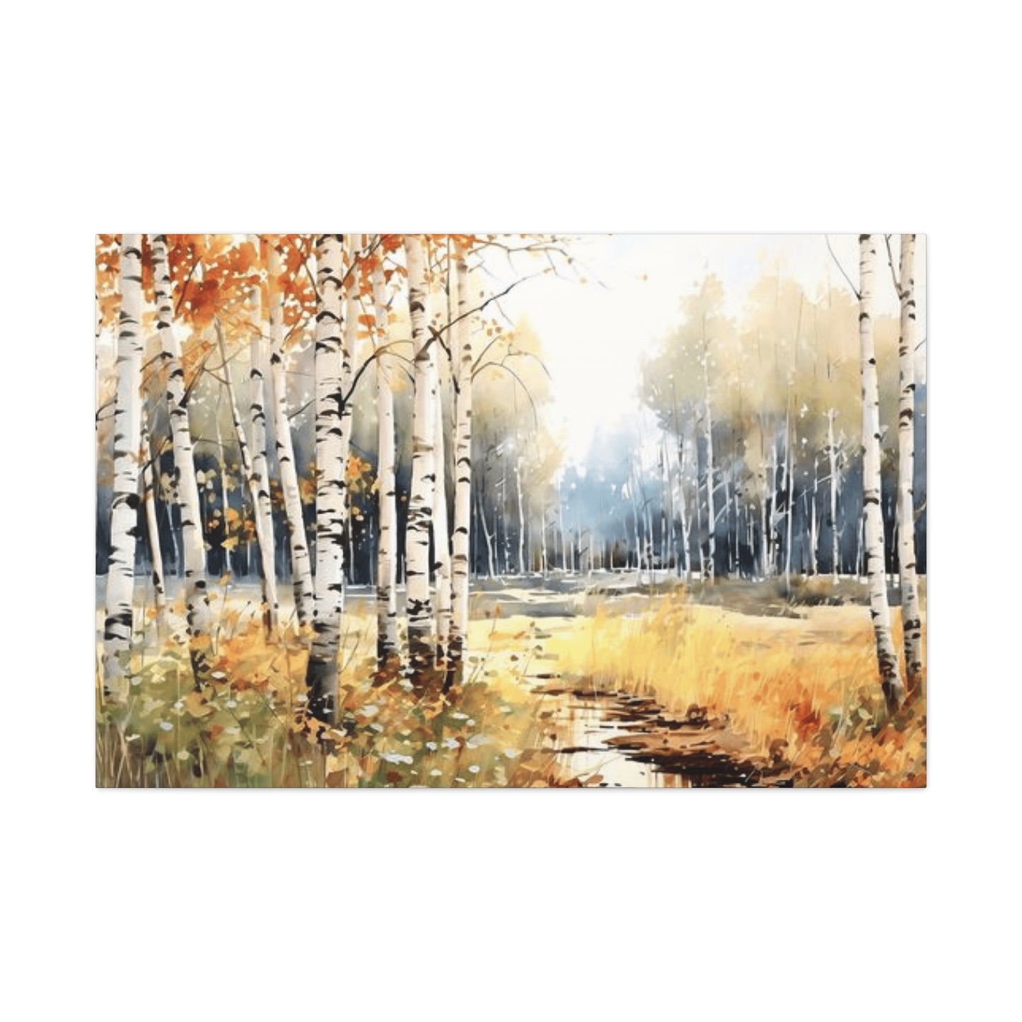 Birch Trees Scenery Painting Wall Art & Canvas Prints