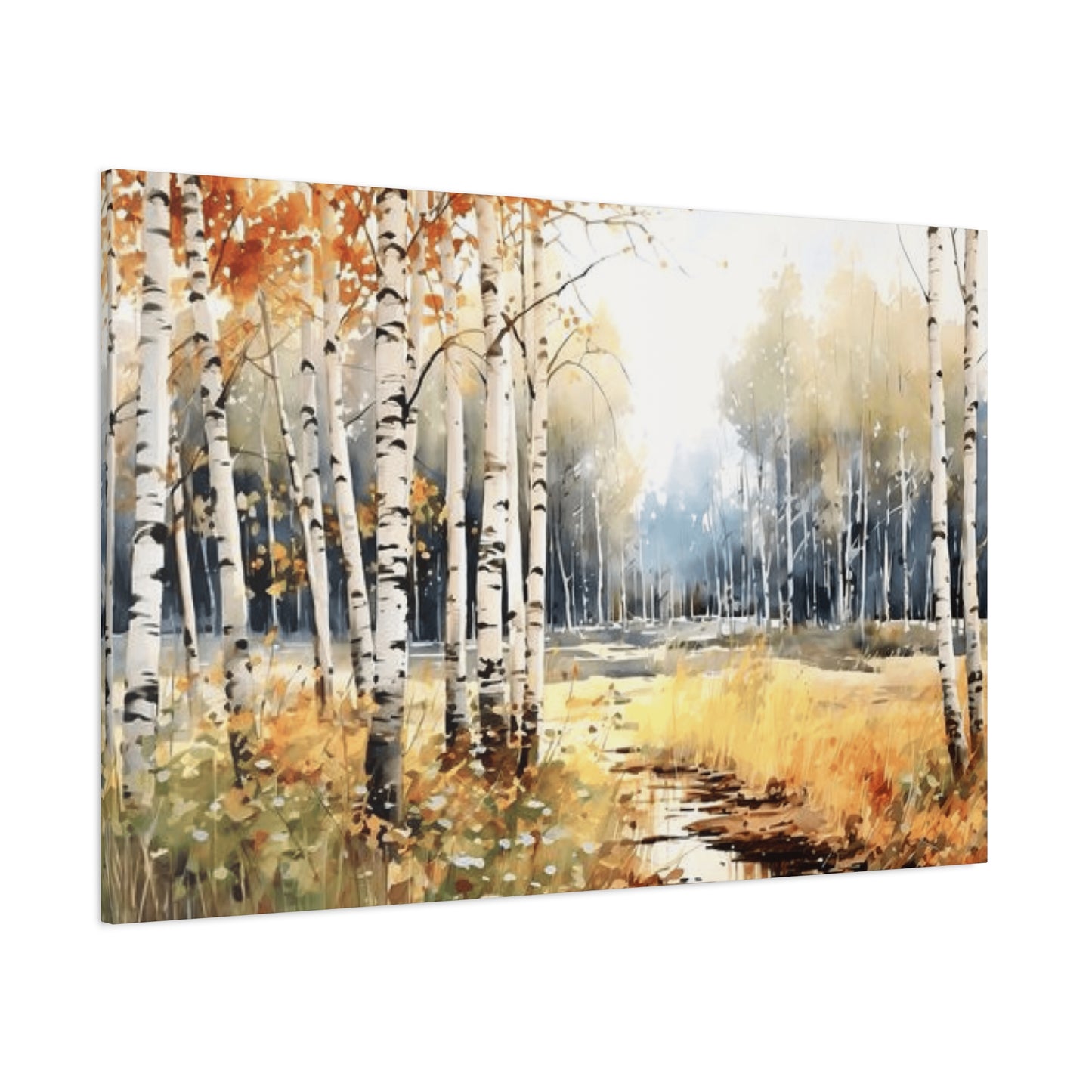 Birch Trees Scenery Painting Wall Art & Canvas Prints
