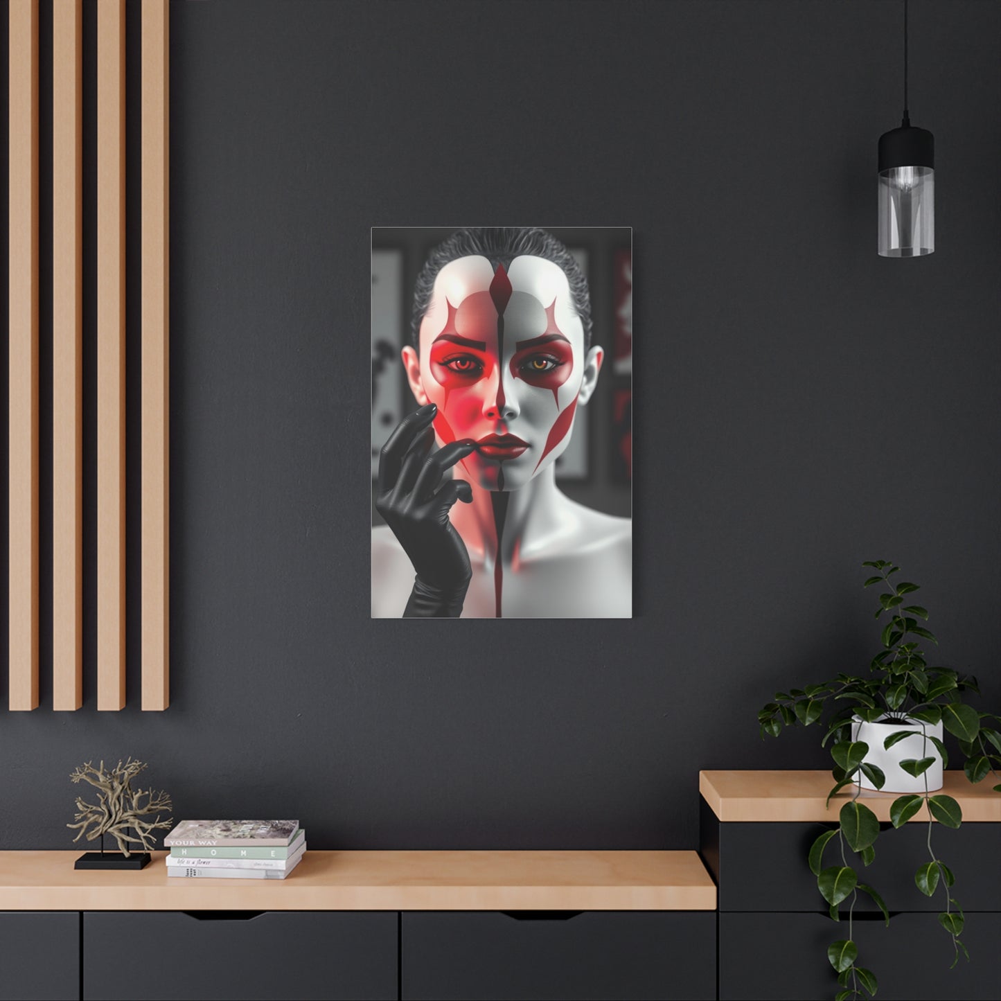Vision Black, White & Red Art Art Wall Art & Canvas Print