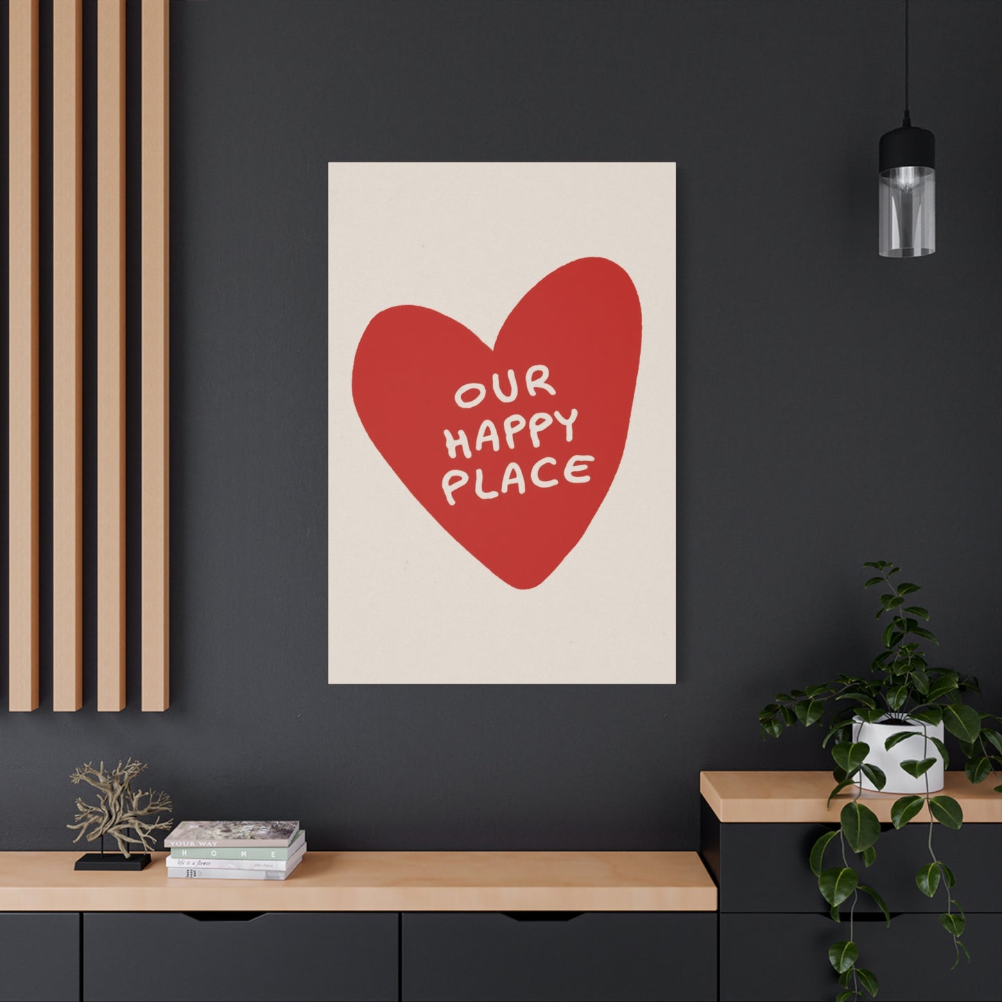Our Happy Place Red Heart Wall Art & Canvas Prints
