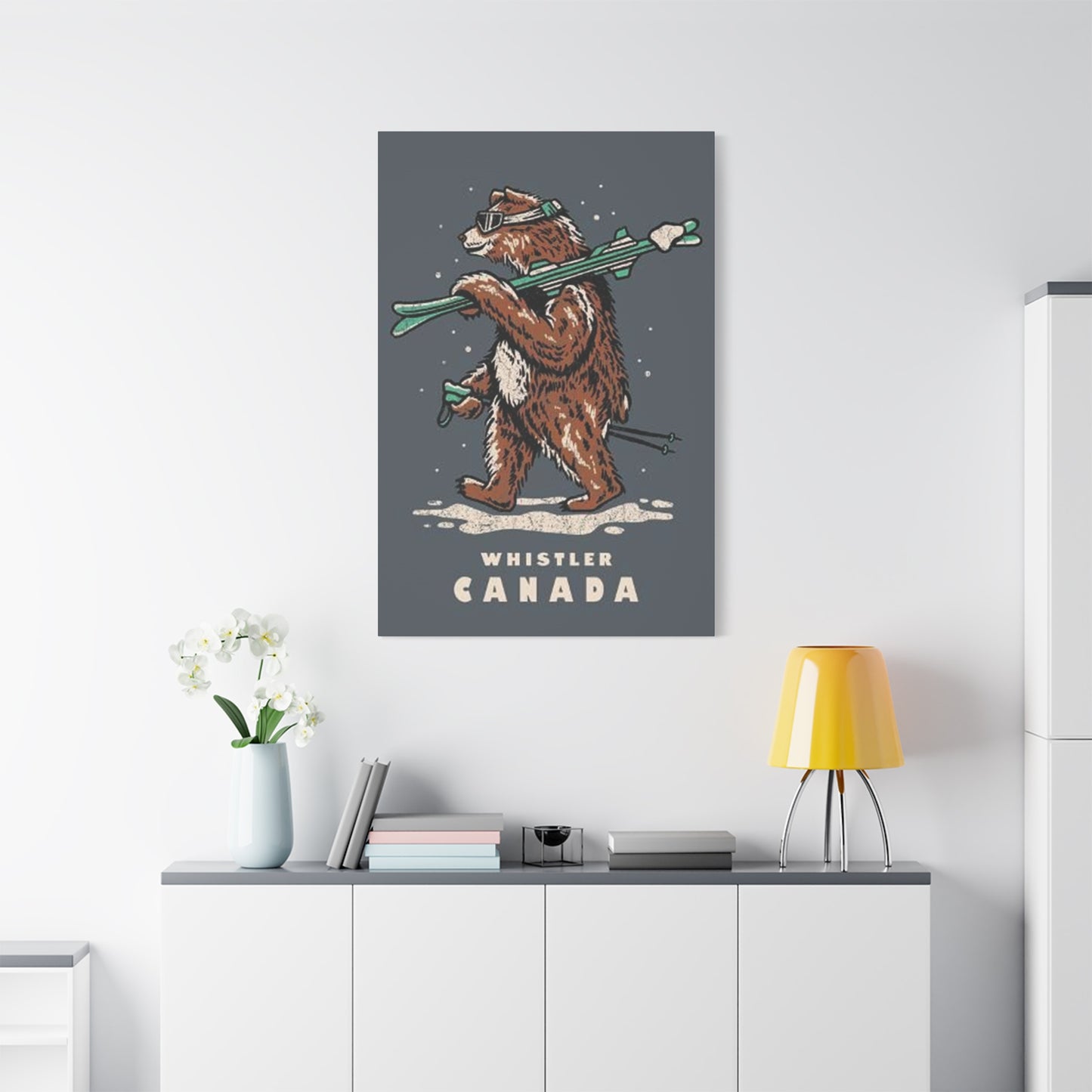 Bear Skiing Wall Art & Canvas Prints
