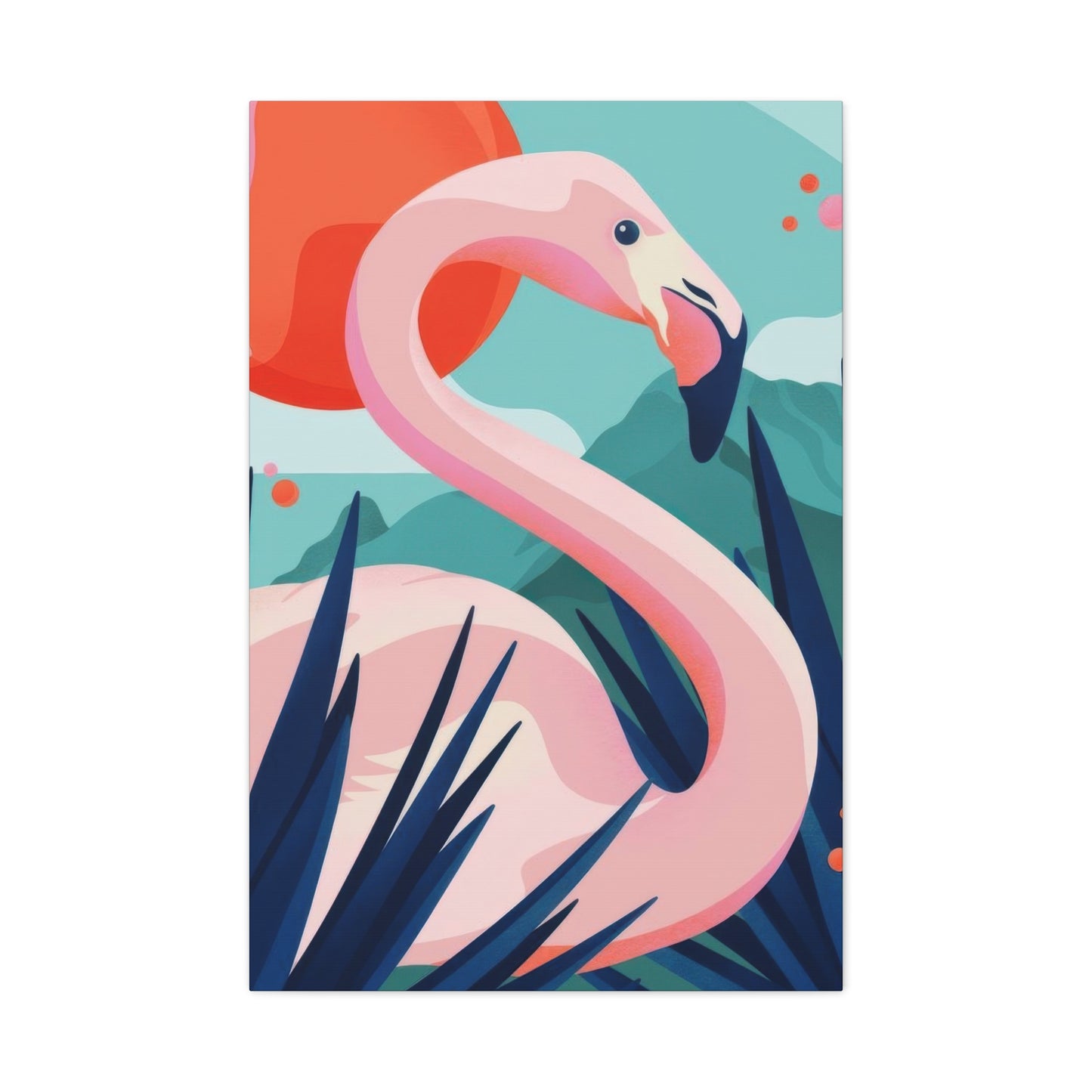 Flamingo Green Blue Wall Art & Canvas Prints