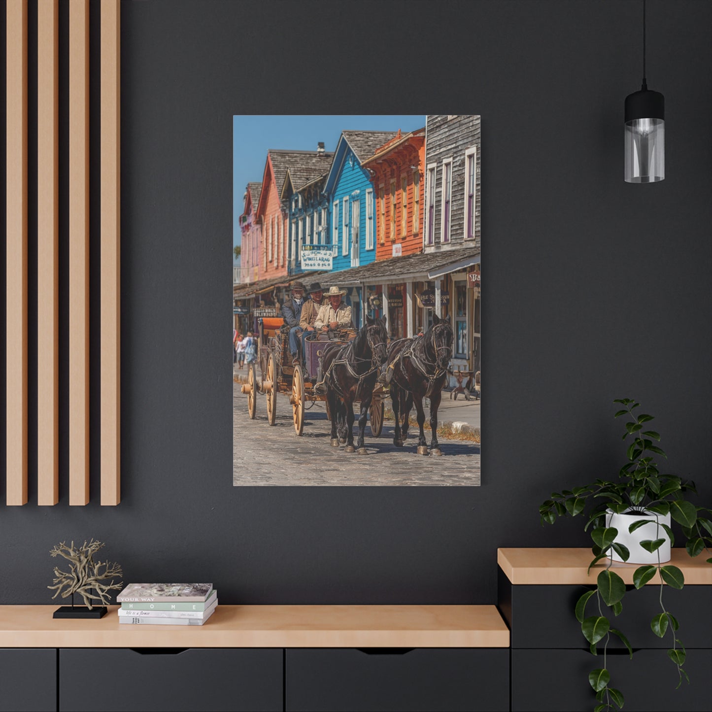 Frontier Stagecoach Arrival Wall Art & Canvas Print