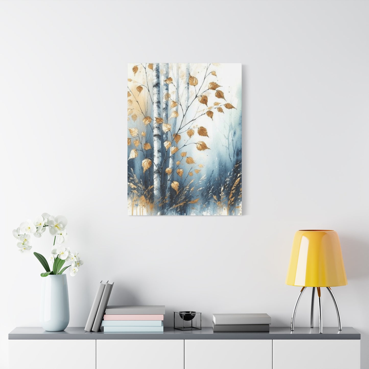 Birch Tree Trunk and Leaves Wall Art & Canvas Prints