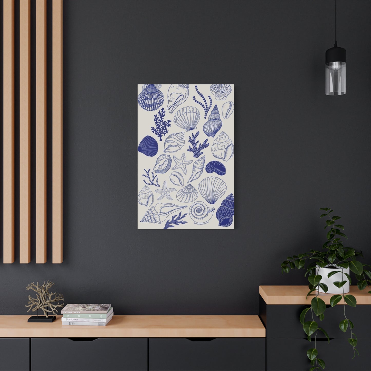 Purple Sea Shell Shape Poster Wall Art & Canvas Prints
