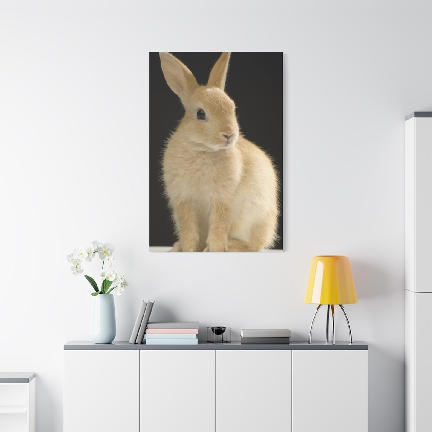 Small White Rabbit Wall Art & Canvas Prints