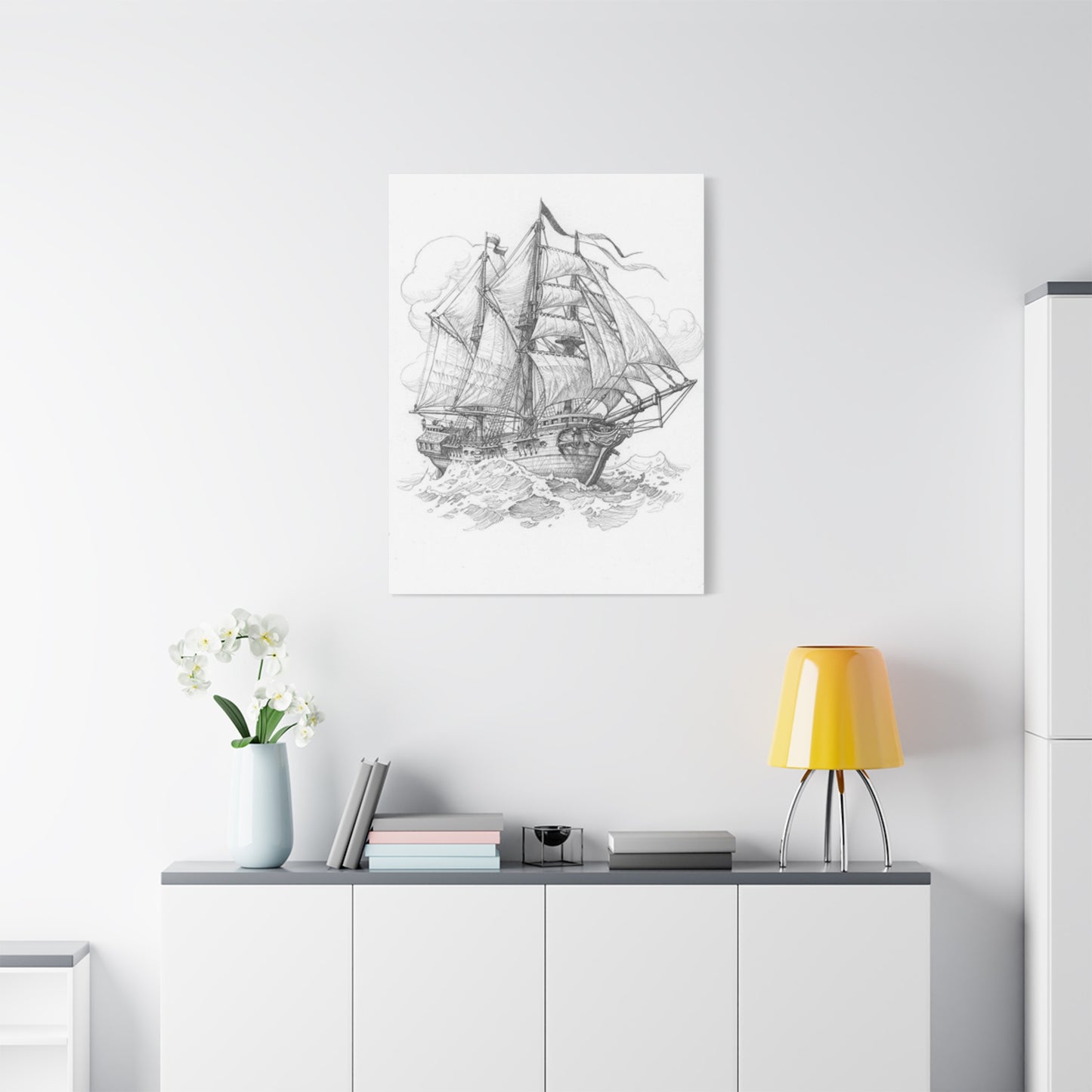 Sailing Ship Drawing Wall Art & Canvas Prints