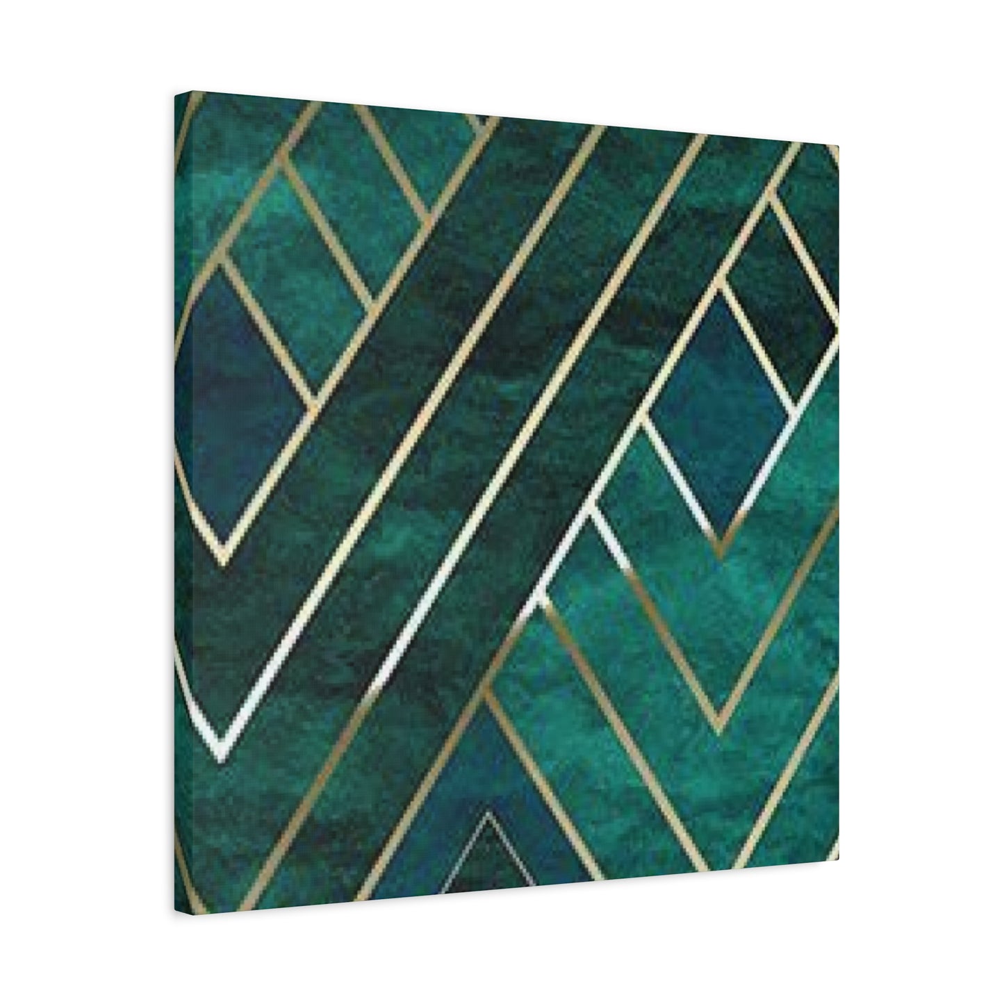 Golden Strips Olive Green Diagonal Patterns Wall Art & Canvas Prints