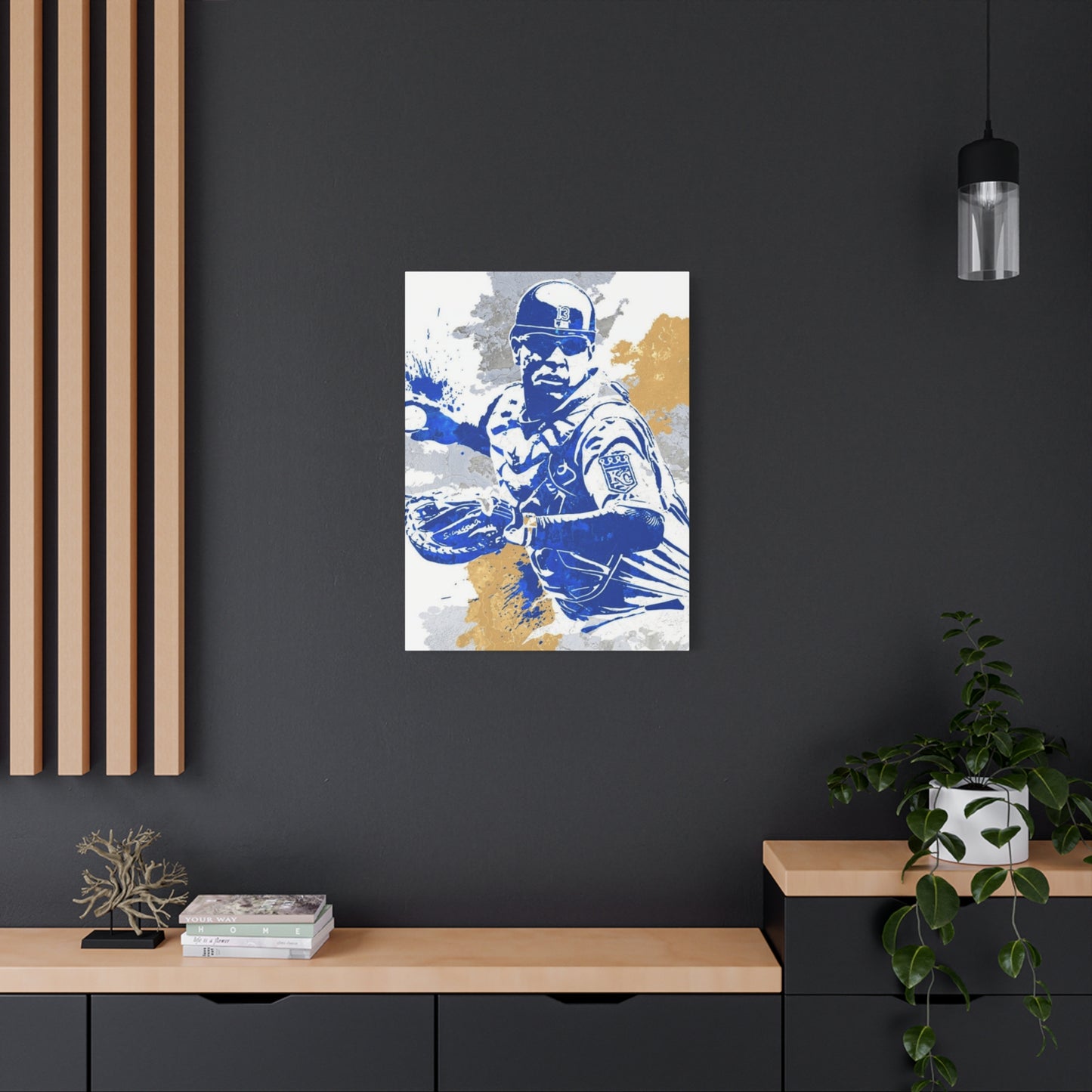 Baseball Fielder Splash Painting Wall Art & Canvas Prints