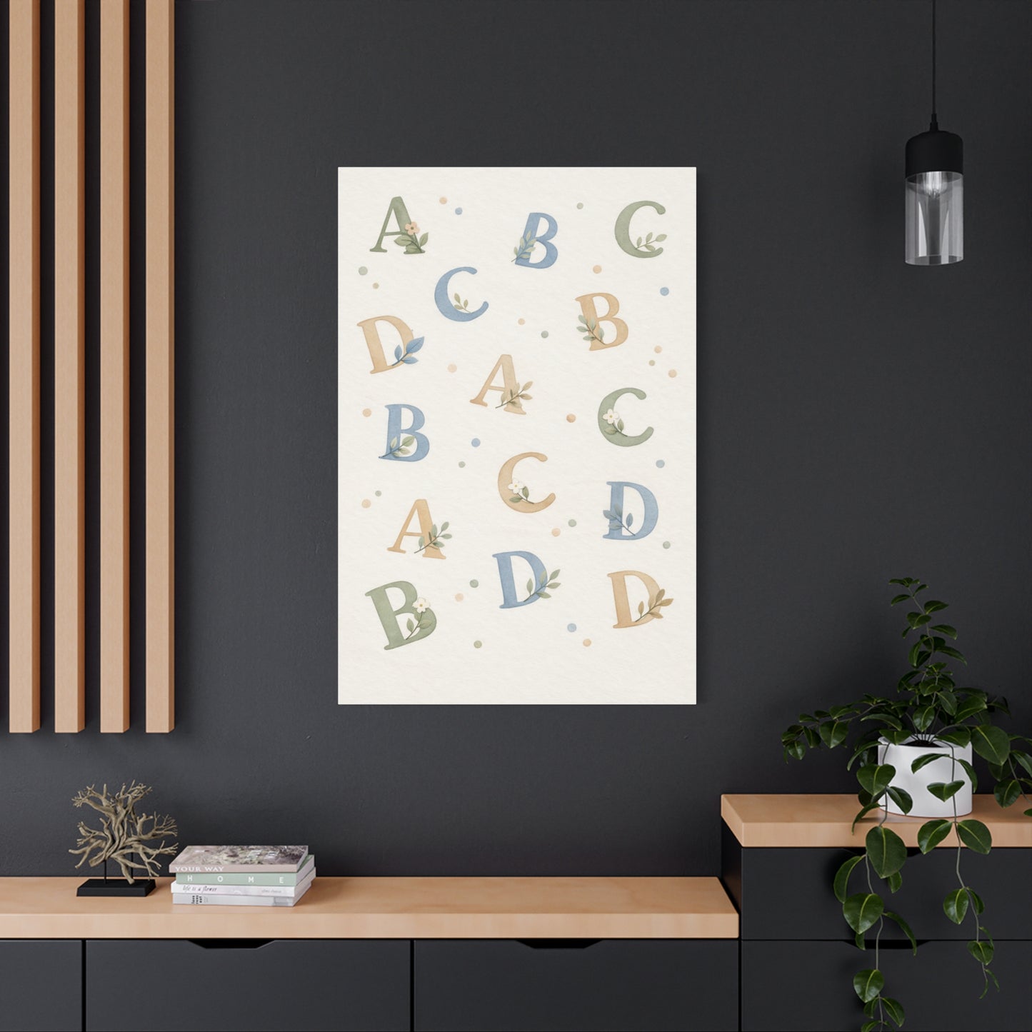 Botanical Alphabet Nursery Wall Art & Canvas Print