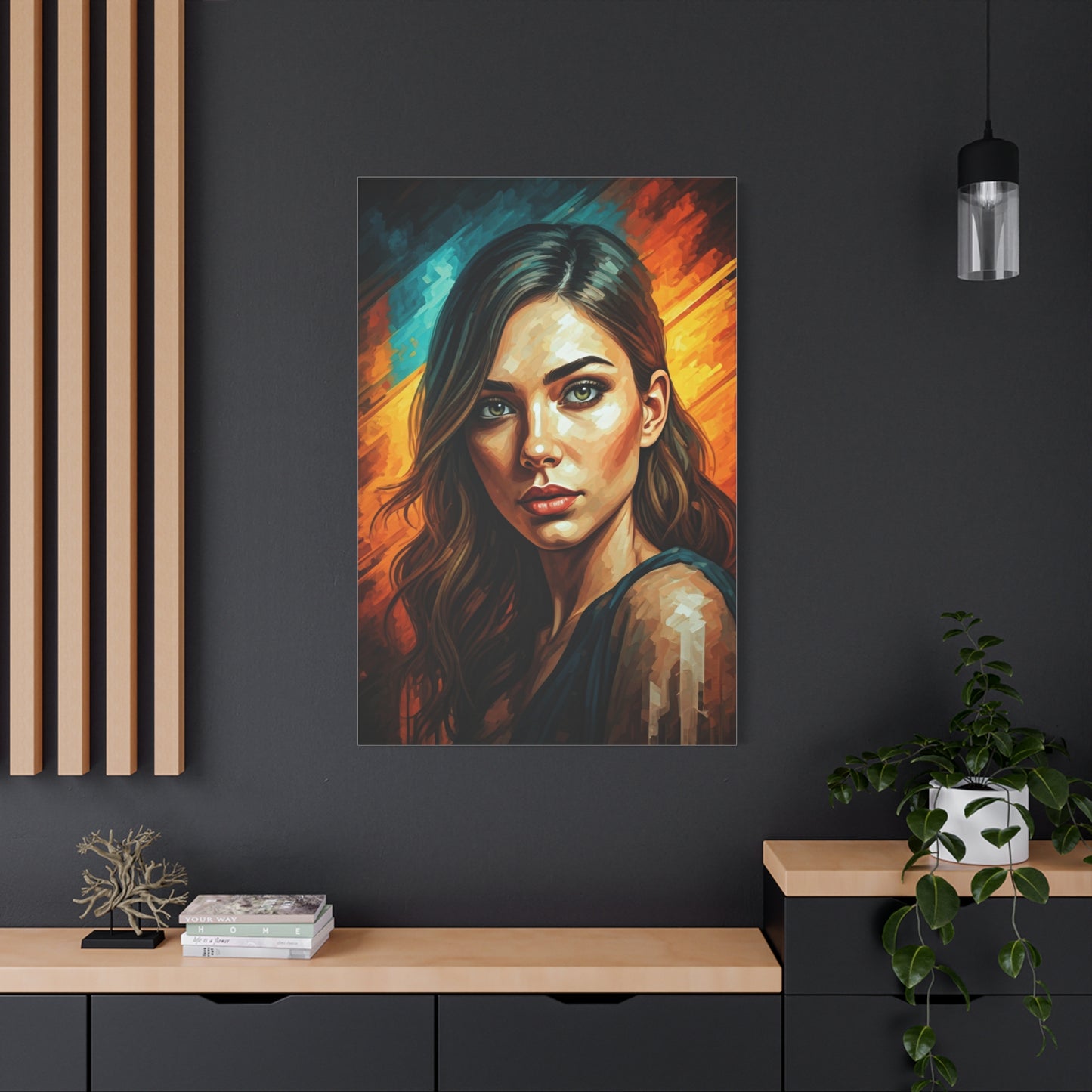 Ember Gaze Feminine Portrait Wall Art & Canvas Print