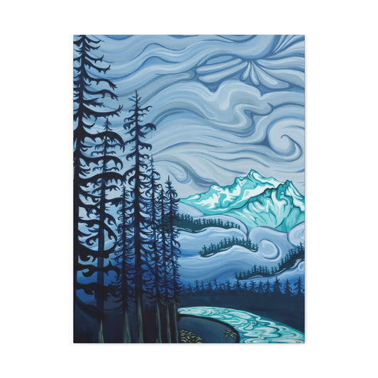 Forest Blue Swirly Sky Wall Art & Canvas Prints
