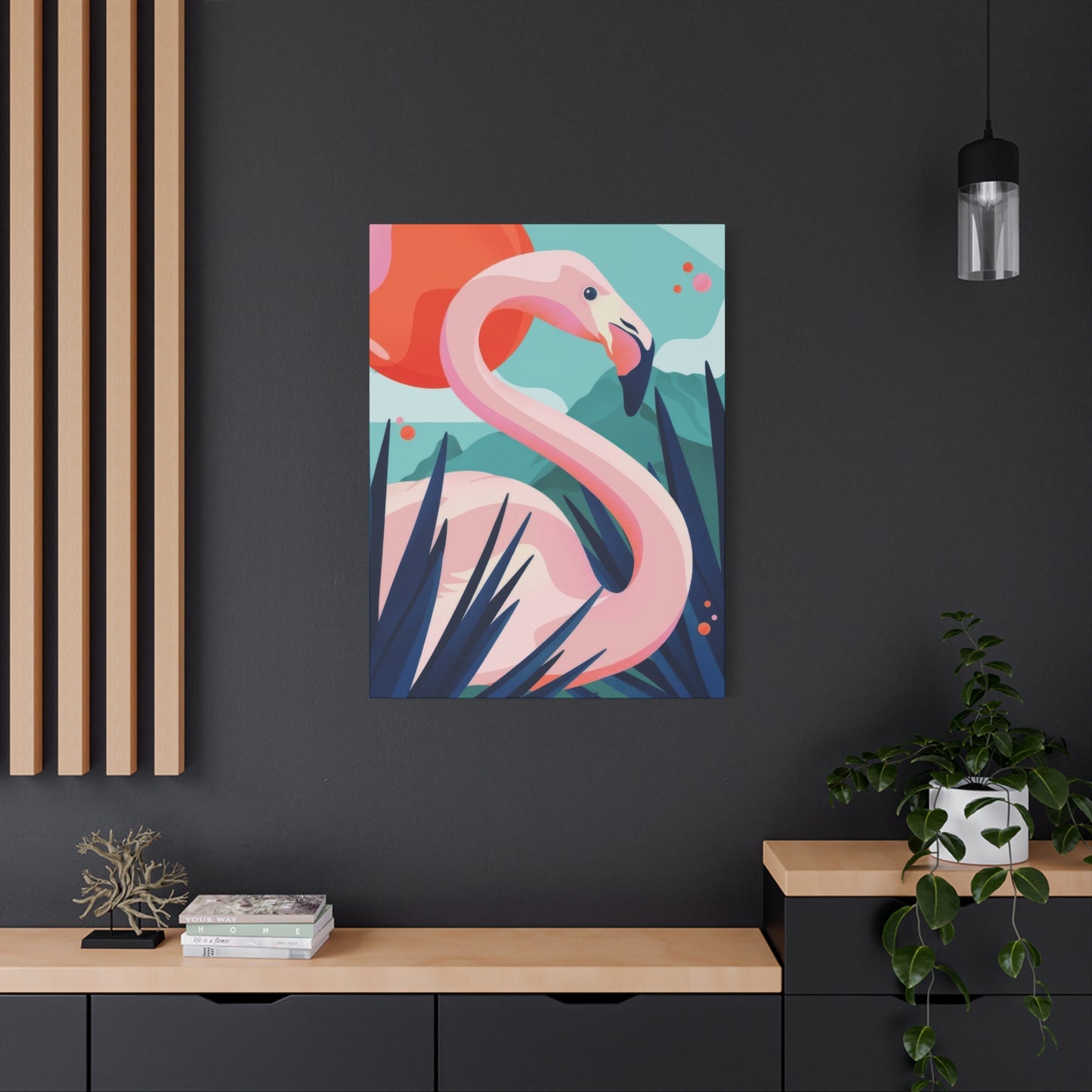 Flamingo Green Blue Wall Art & Canvas Prints